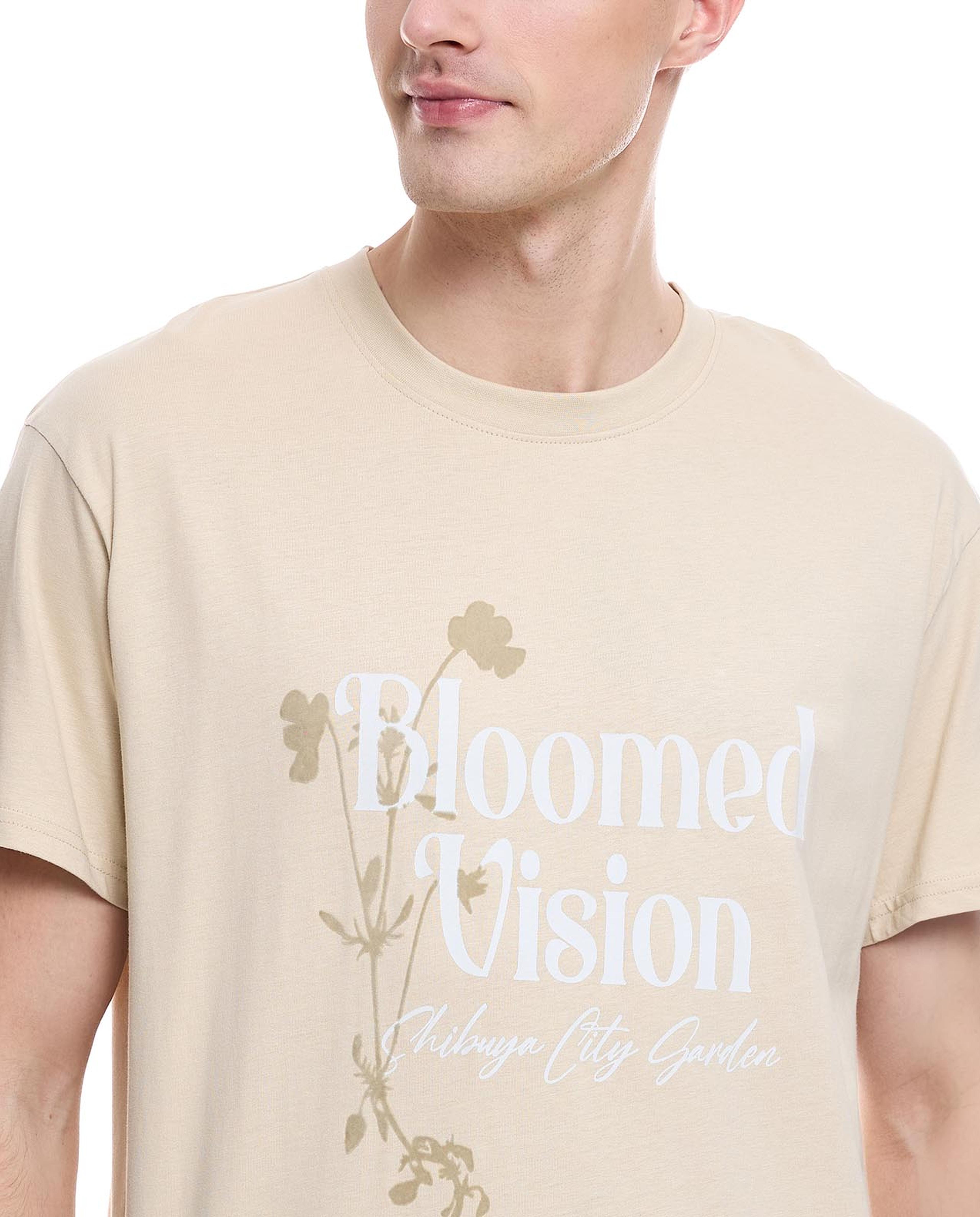 Printed T-Shirt with Crew Neck and Short Sleeves