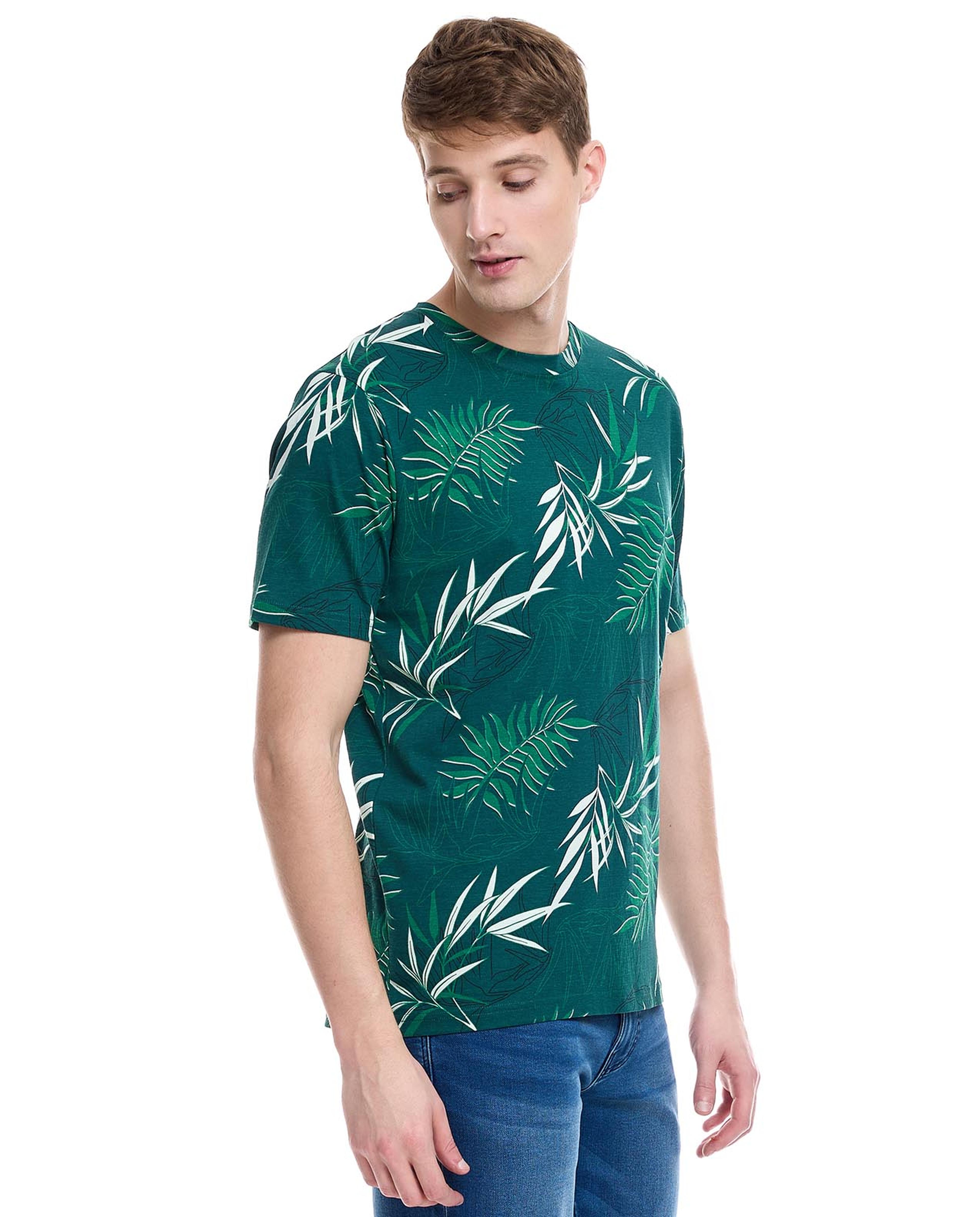 Printed T-Shirt with Crew Neck and Short Sleeves