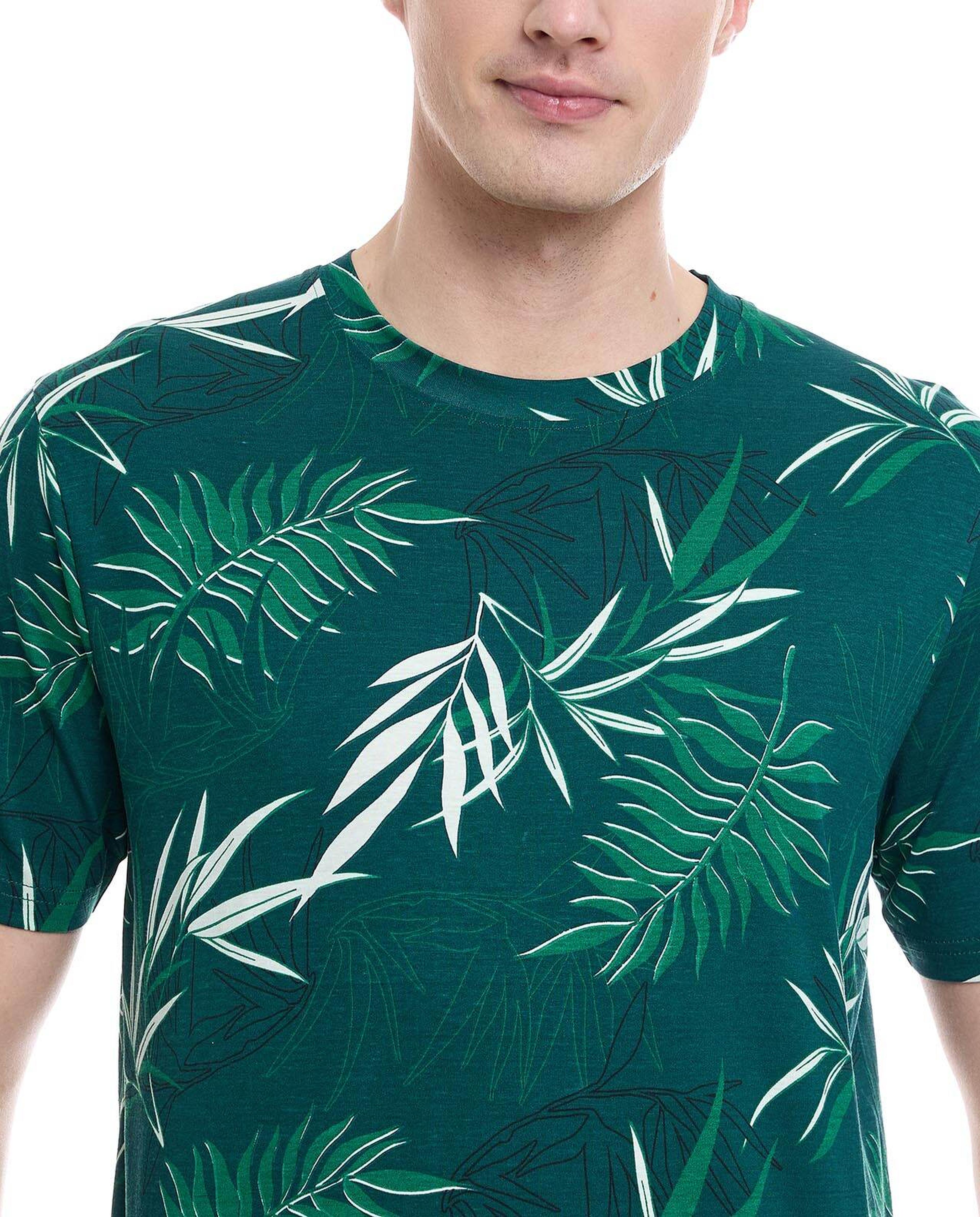 Printed T-Shirt with Crew Neck and Short Sleeves