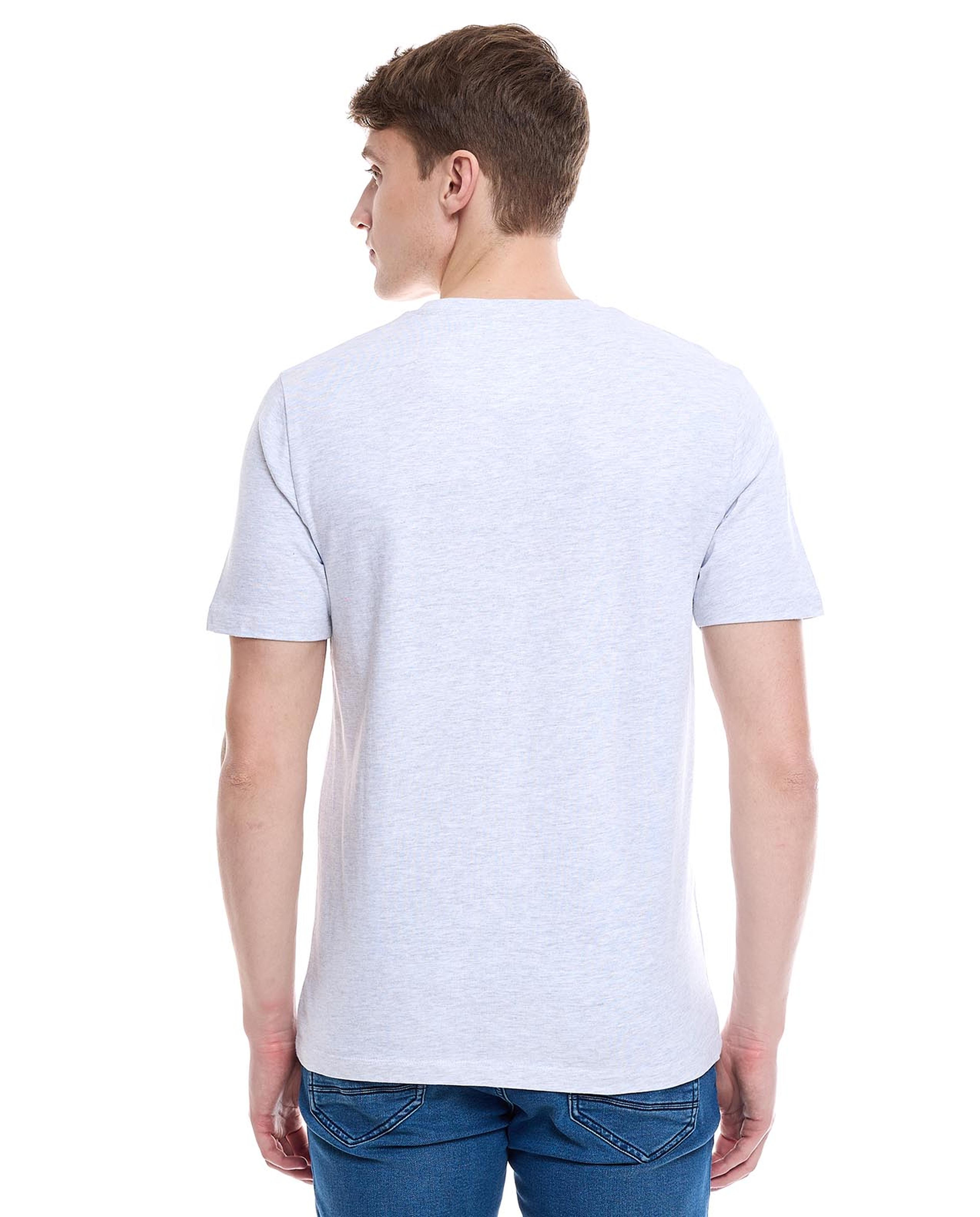 Embossed Detail T-Shirt with Crew Neck and Short Sleeves