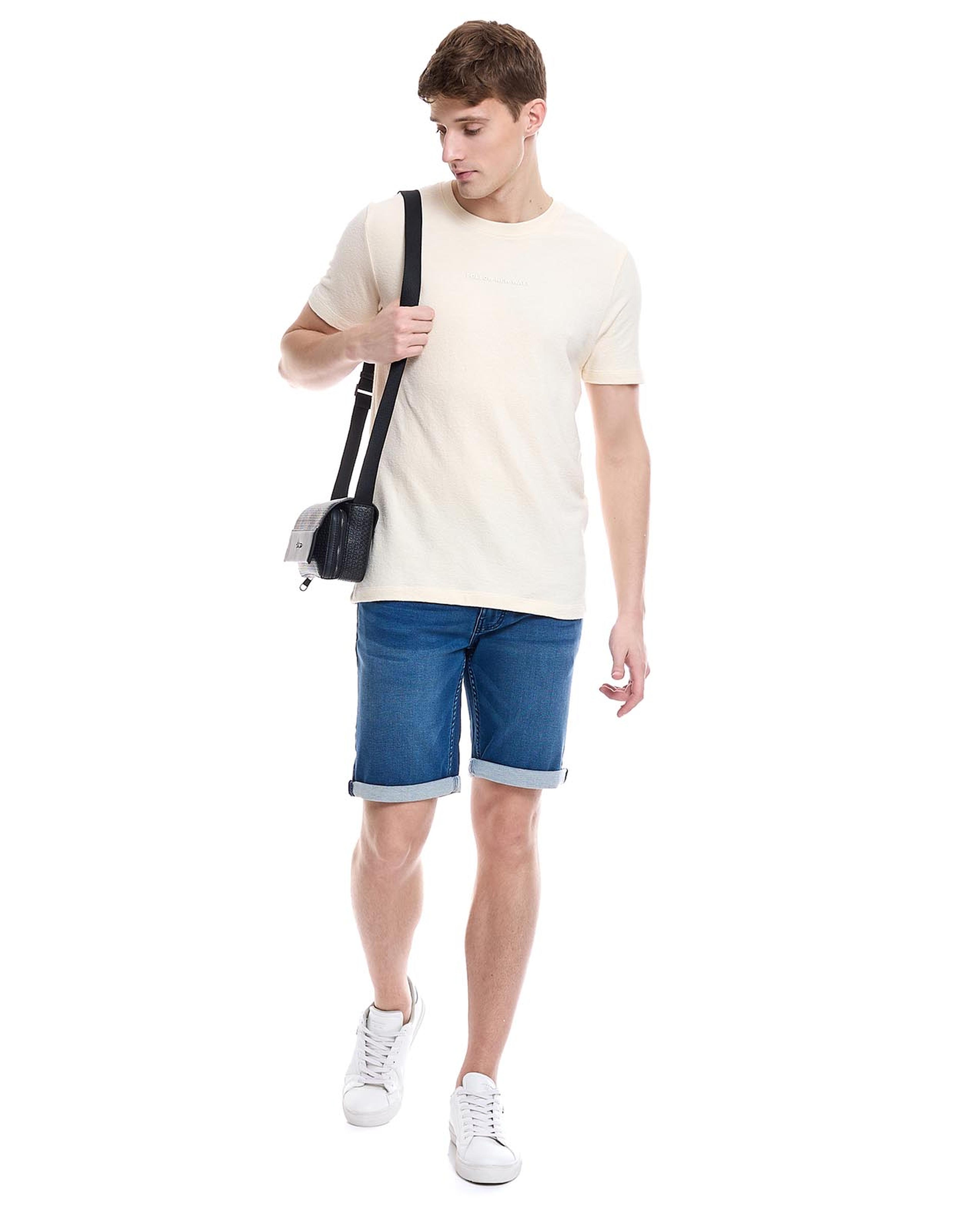 Solid T-Shirt with Crew Neck and Short Sleeves