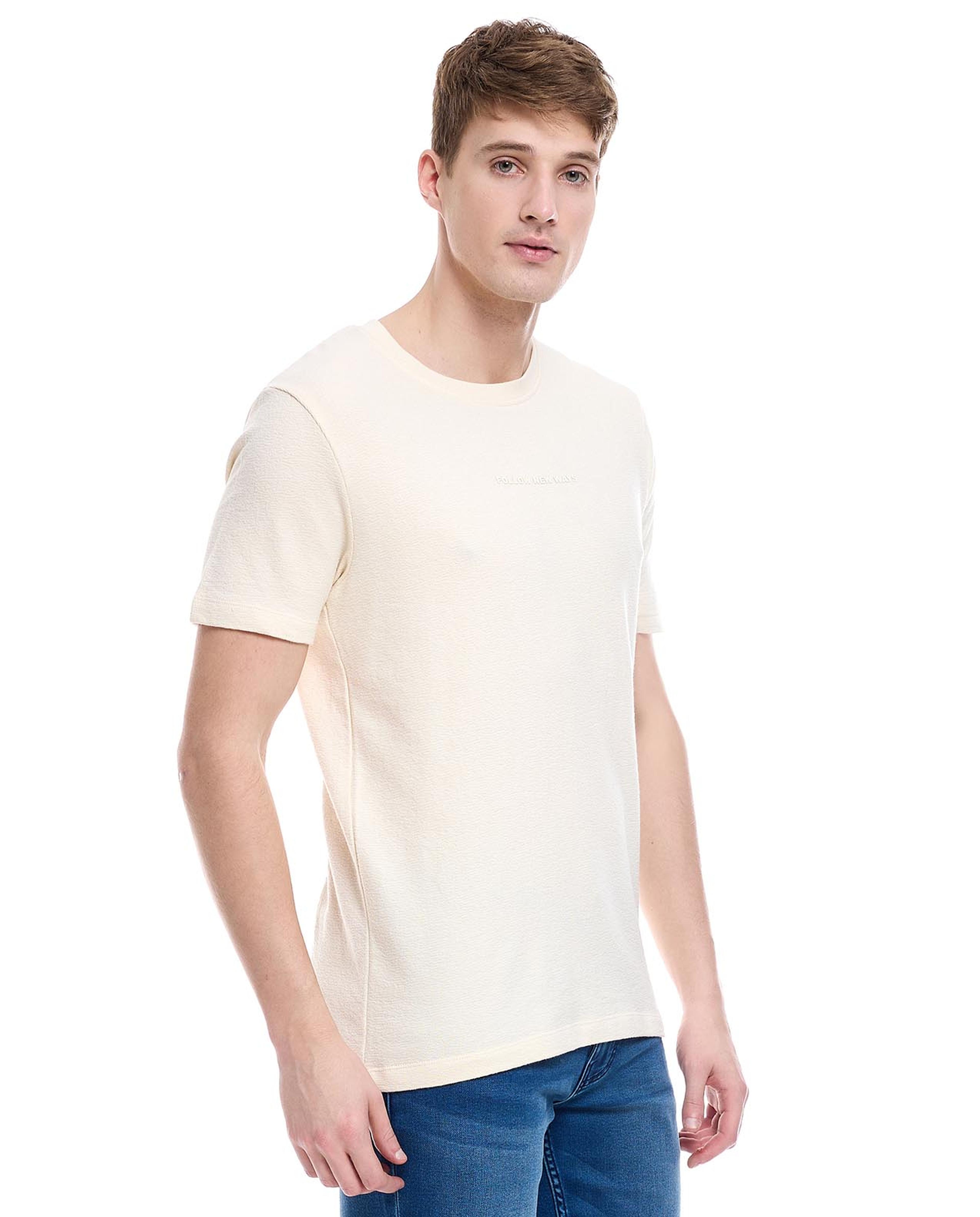 Solid T-Shirt with Crew Neck and Short Sleeves