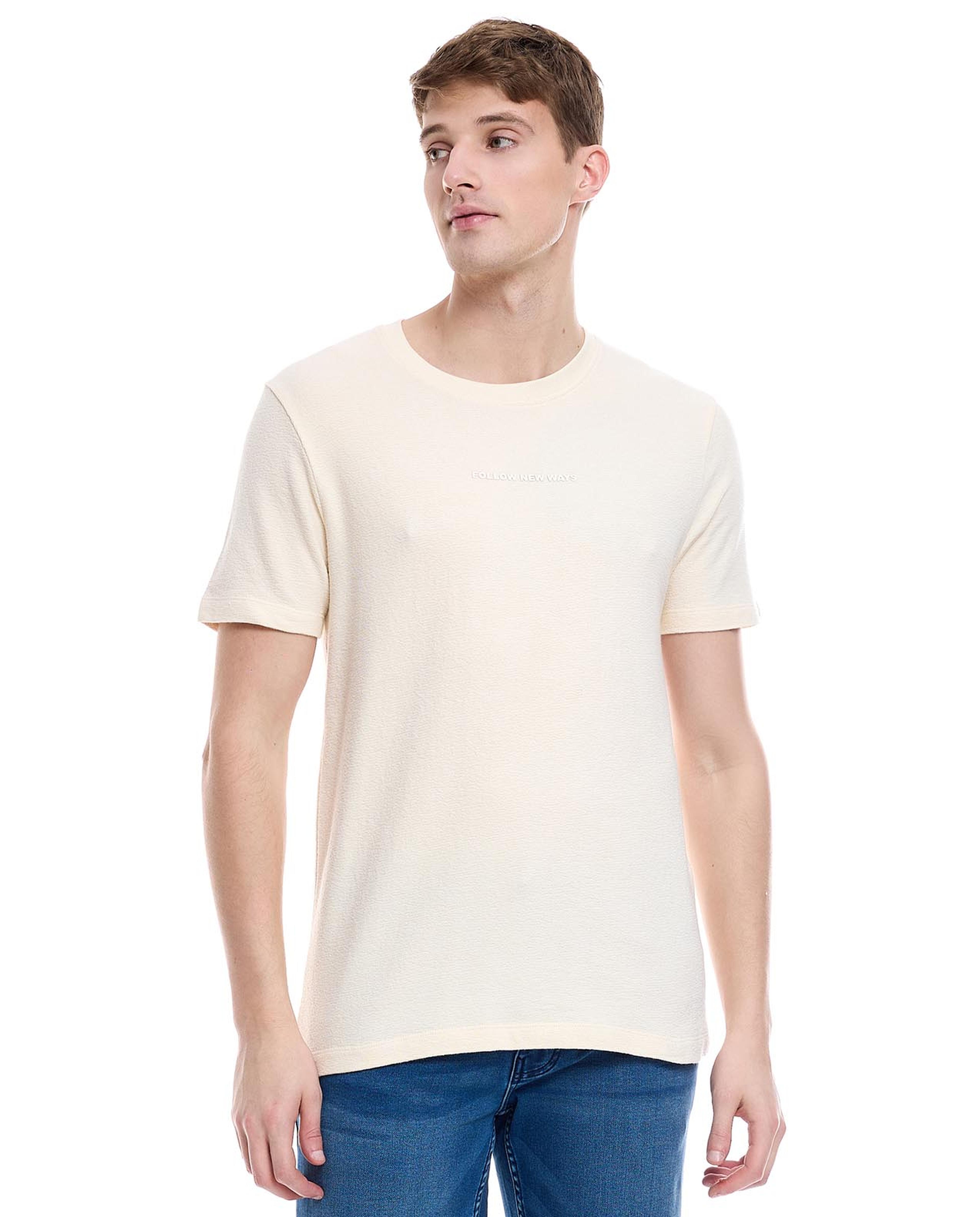 Solid T-Shirt with Crew Neck and Short Sleeves
