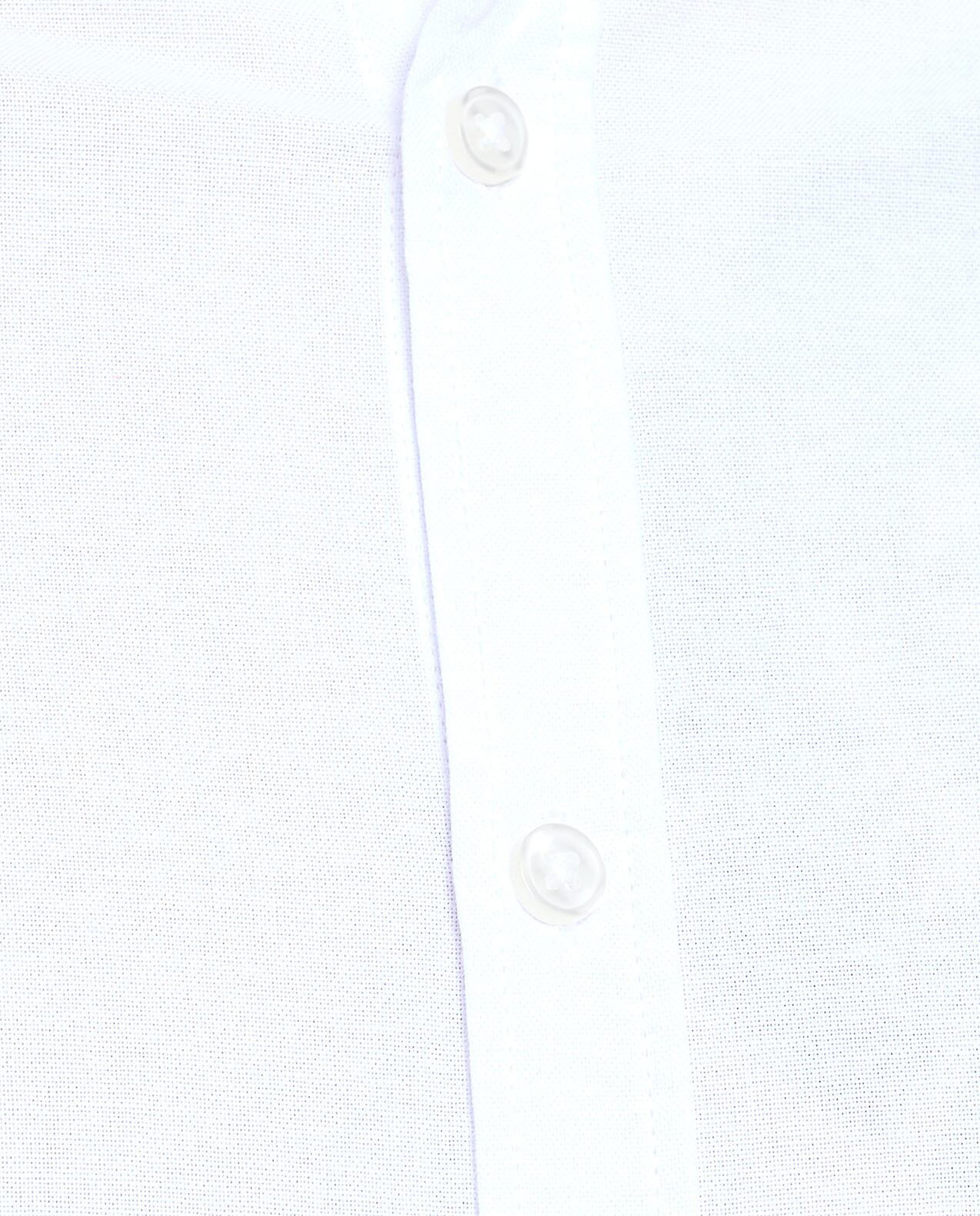 Solid Shirt with Mandarin Collar and Short Sleeves