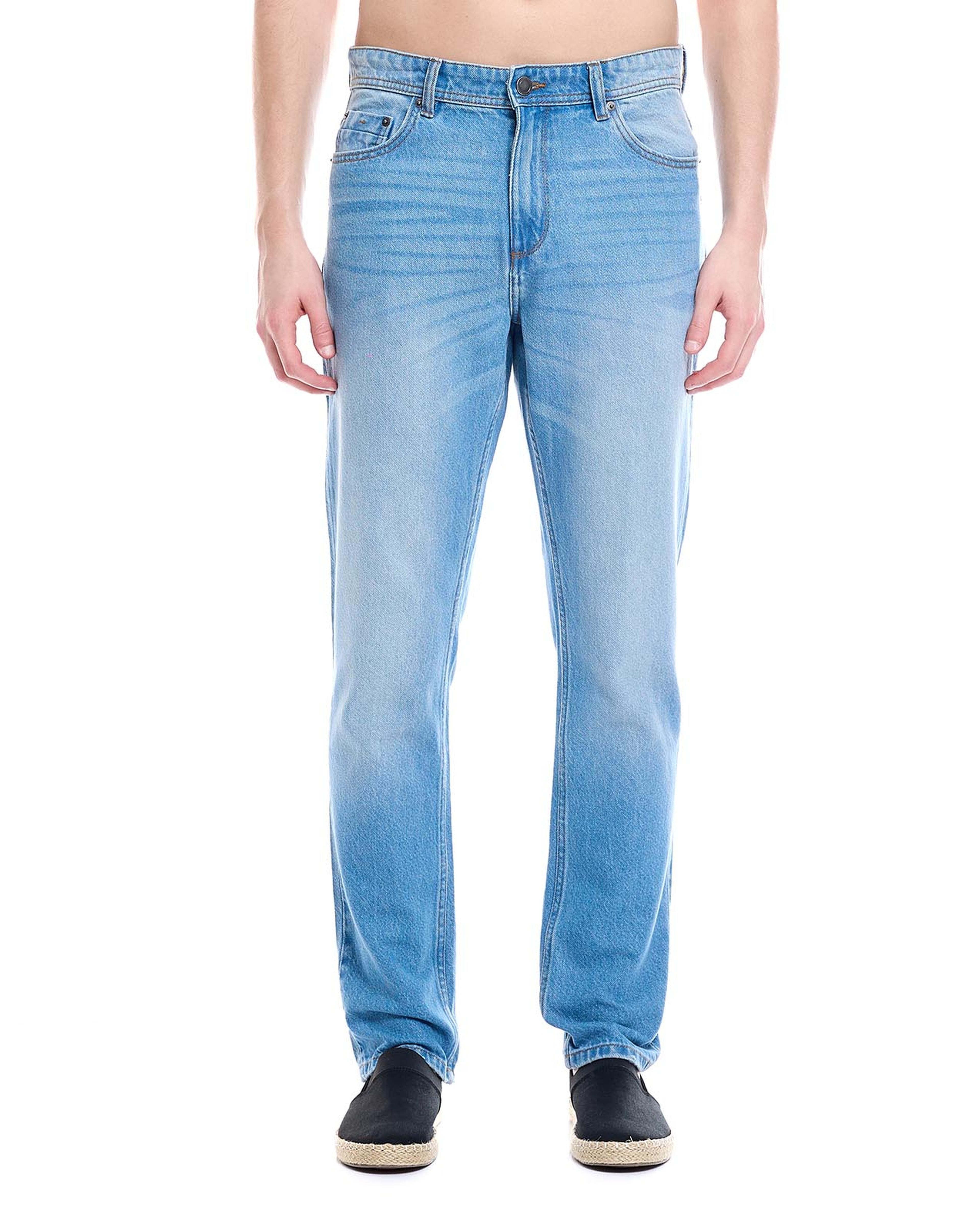 Faded Skinny Fit Jeans with Button Closure