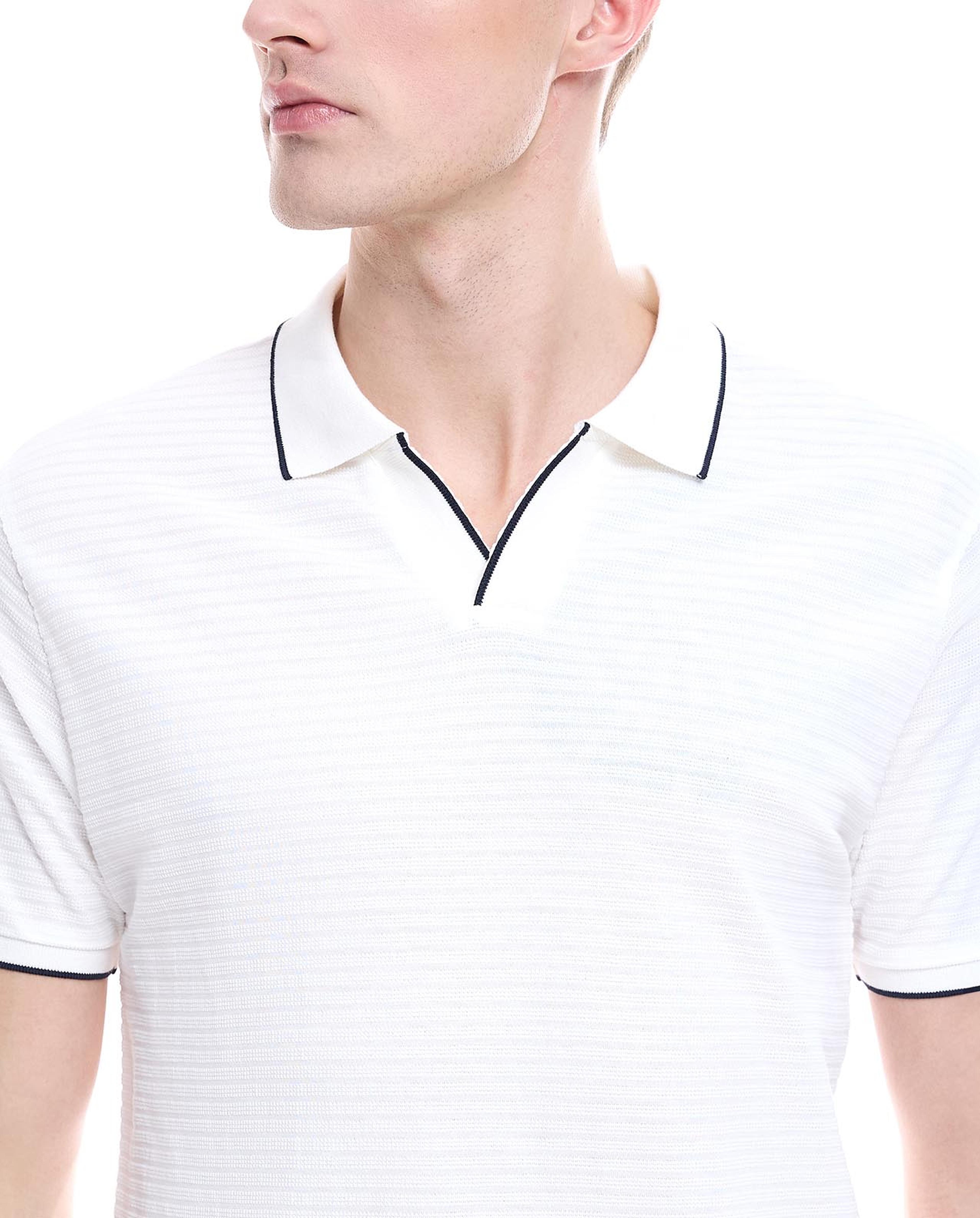 Contrast Tipping Polo T-Shirt with Short Sleeves