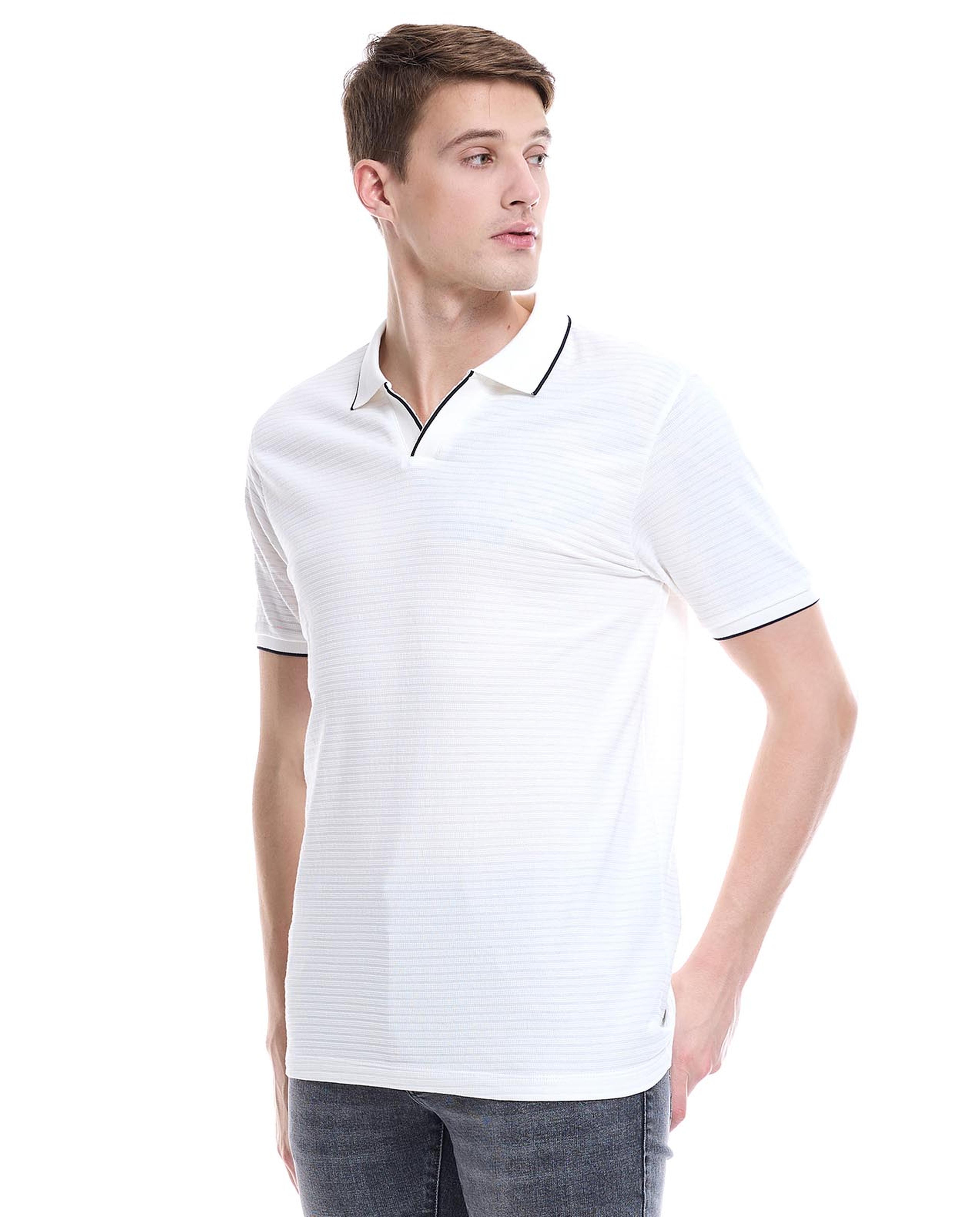 Contrast Tipping Polo T-Shirt with Short Sleeves