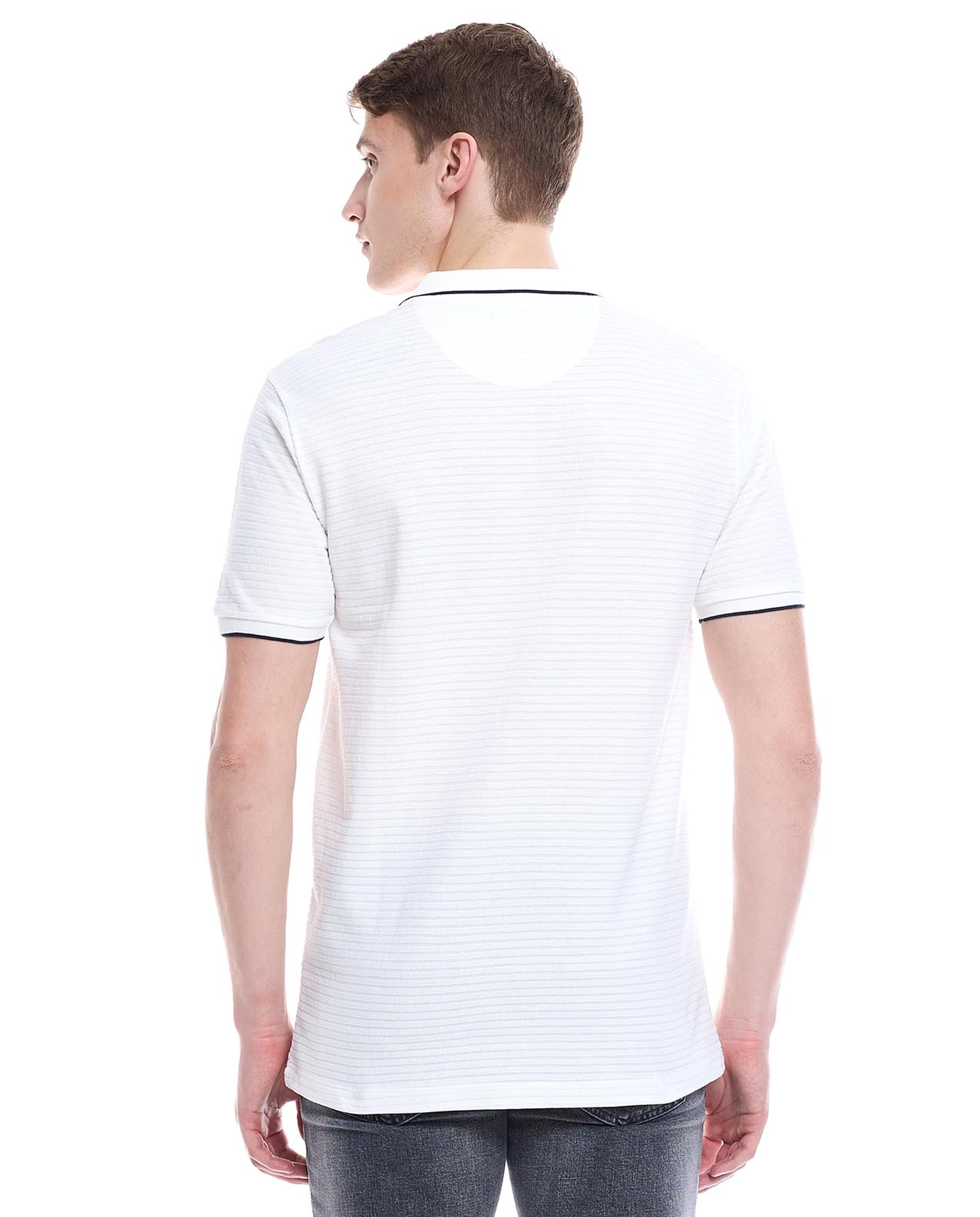 Contrast Tipping Polo T-Shirt with Short Sleeves