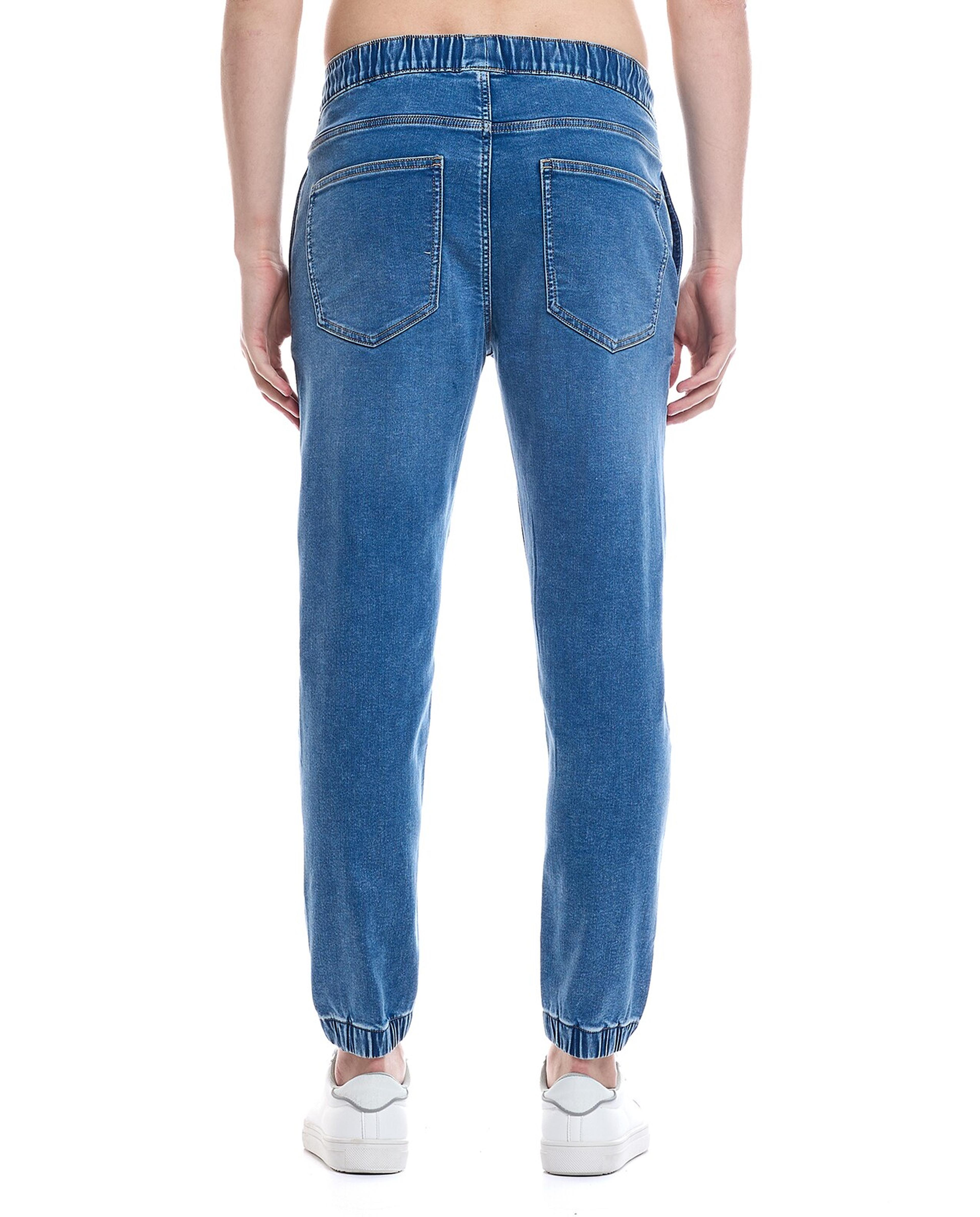 Faded Jogger Jeans with Drawstring Waist