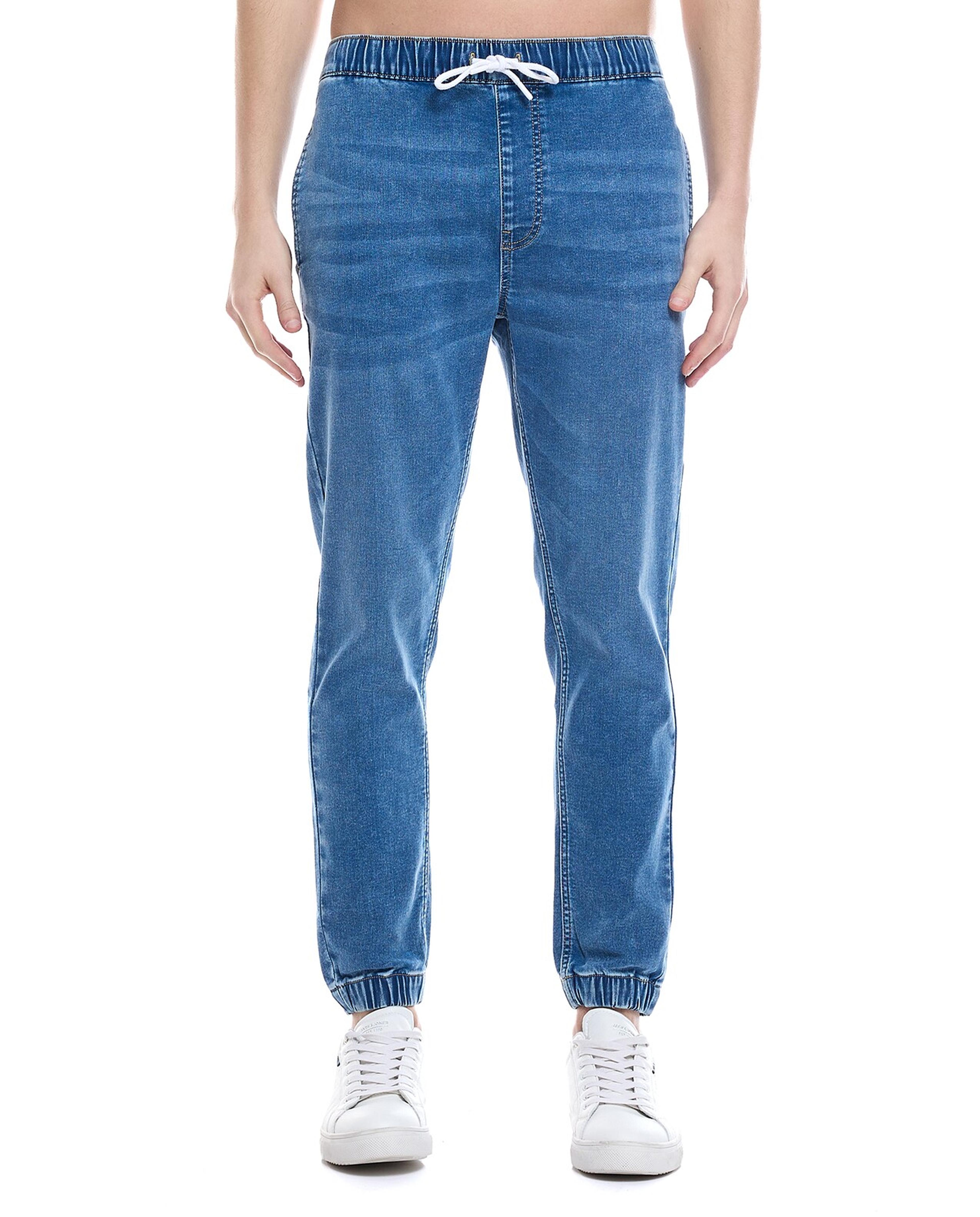 Faded Jogger Jeans with Drawstring Waist