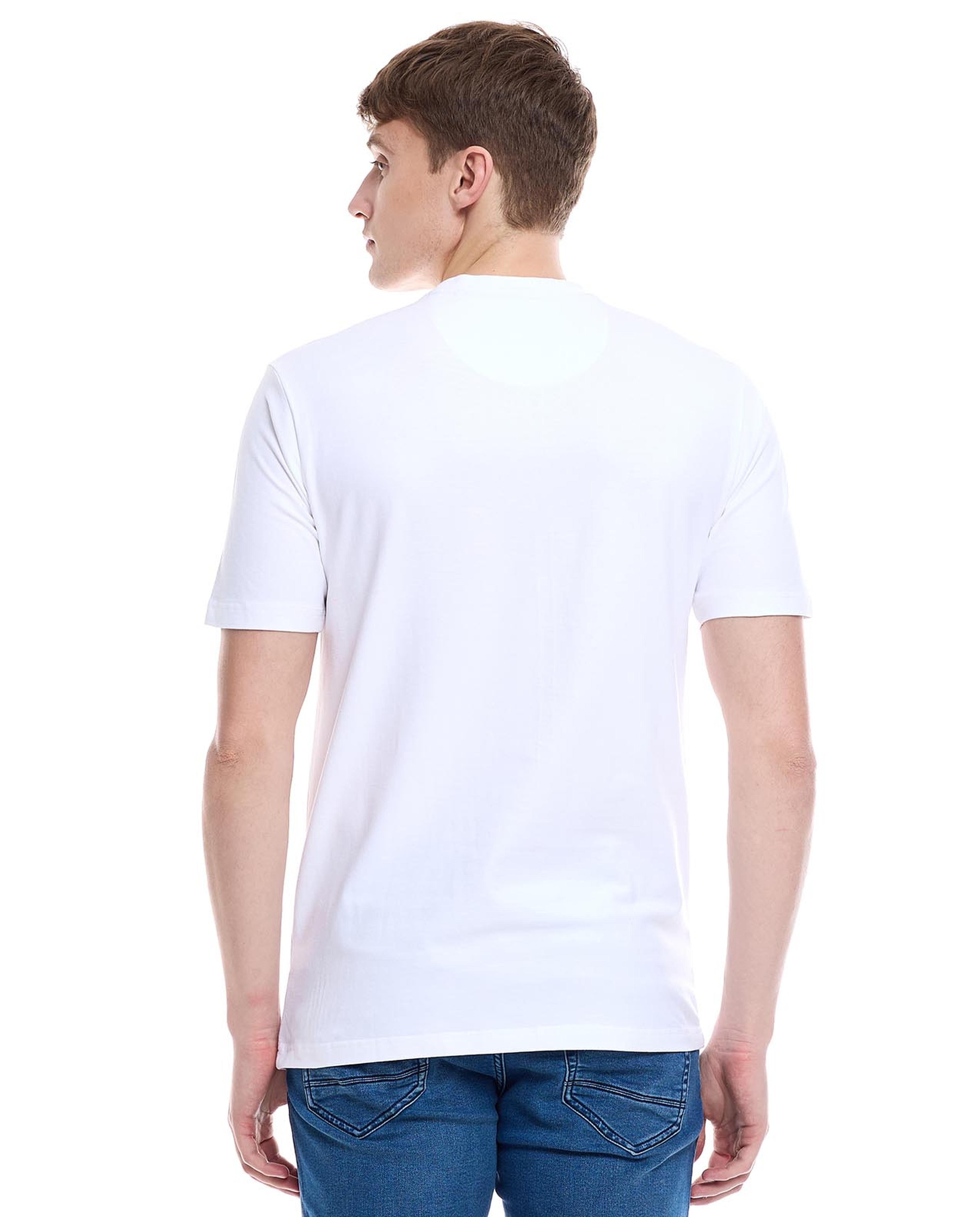 Color Block T-Shirt with Crew Neck and Short Sleeves