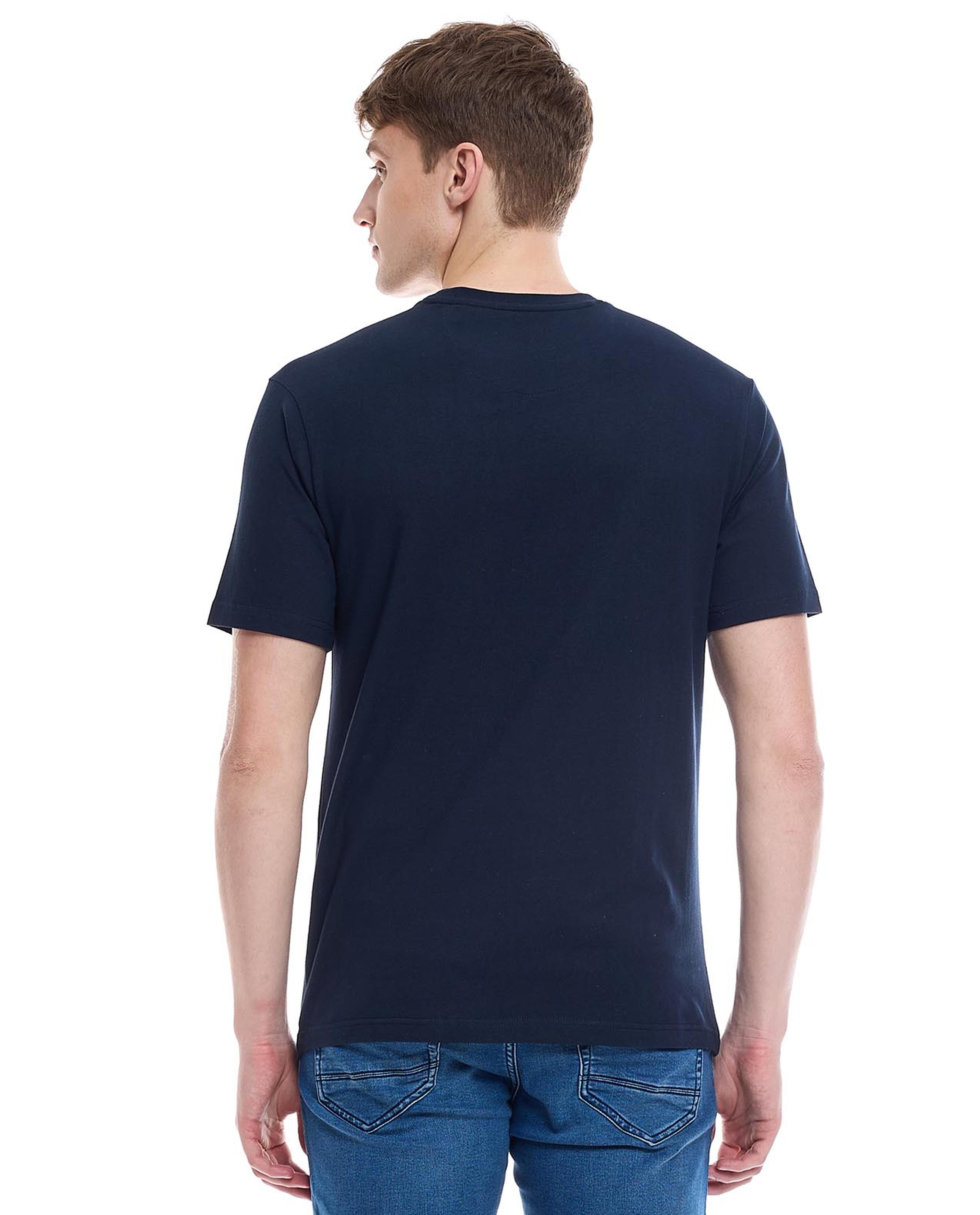 Color Block T-Shirt with Crew Neck and Short Sleeves