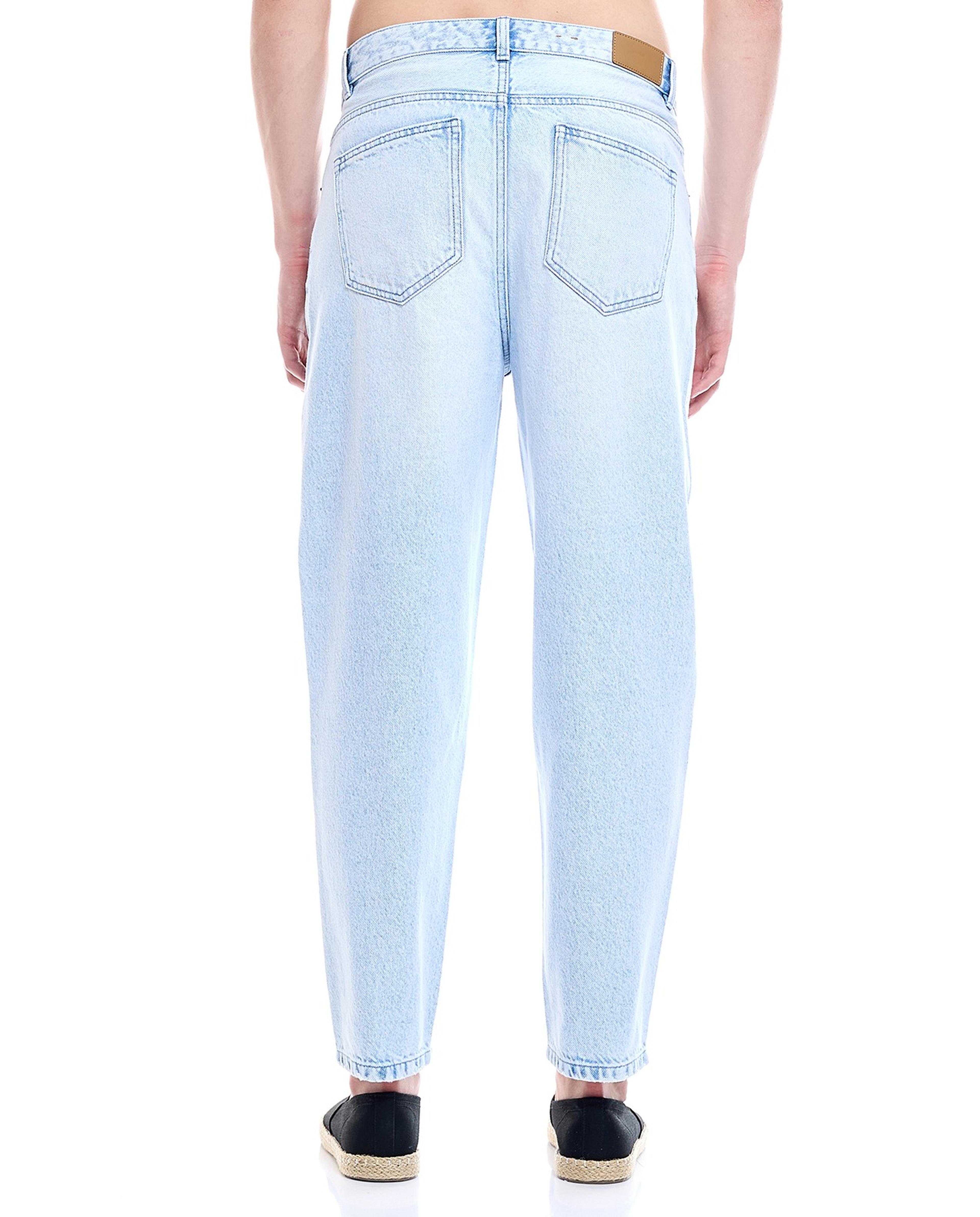 Faded Relaxed Fit Jeans with Button Closure