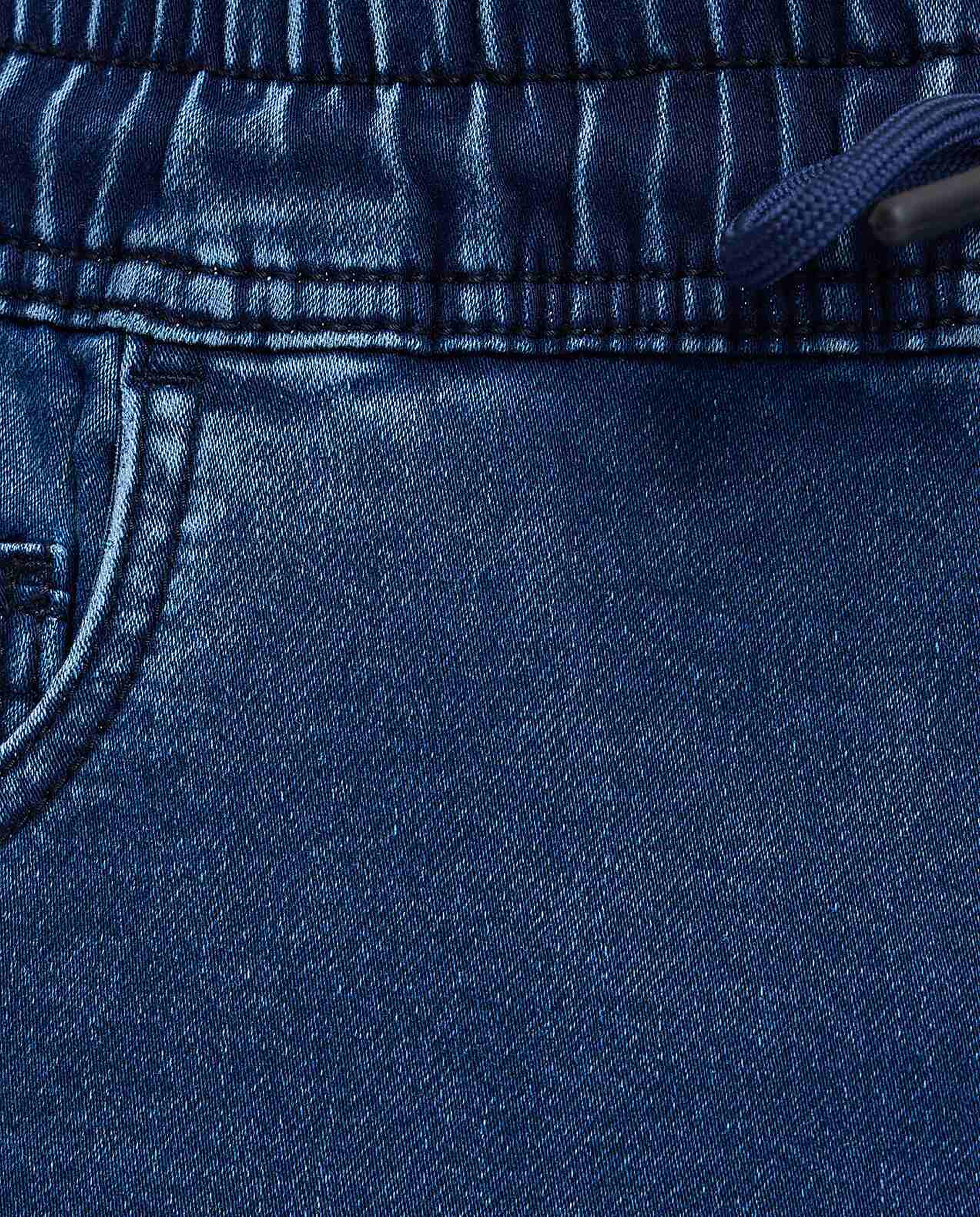 Faded Denim Shorts with Button Closure