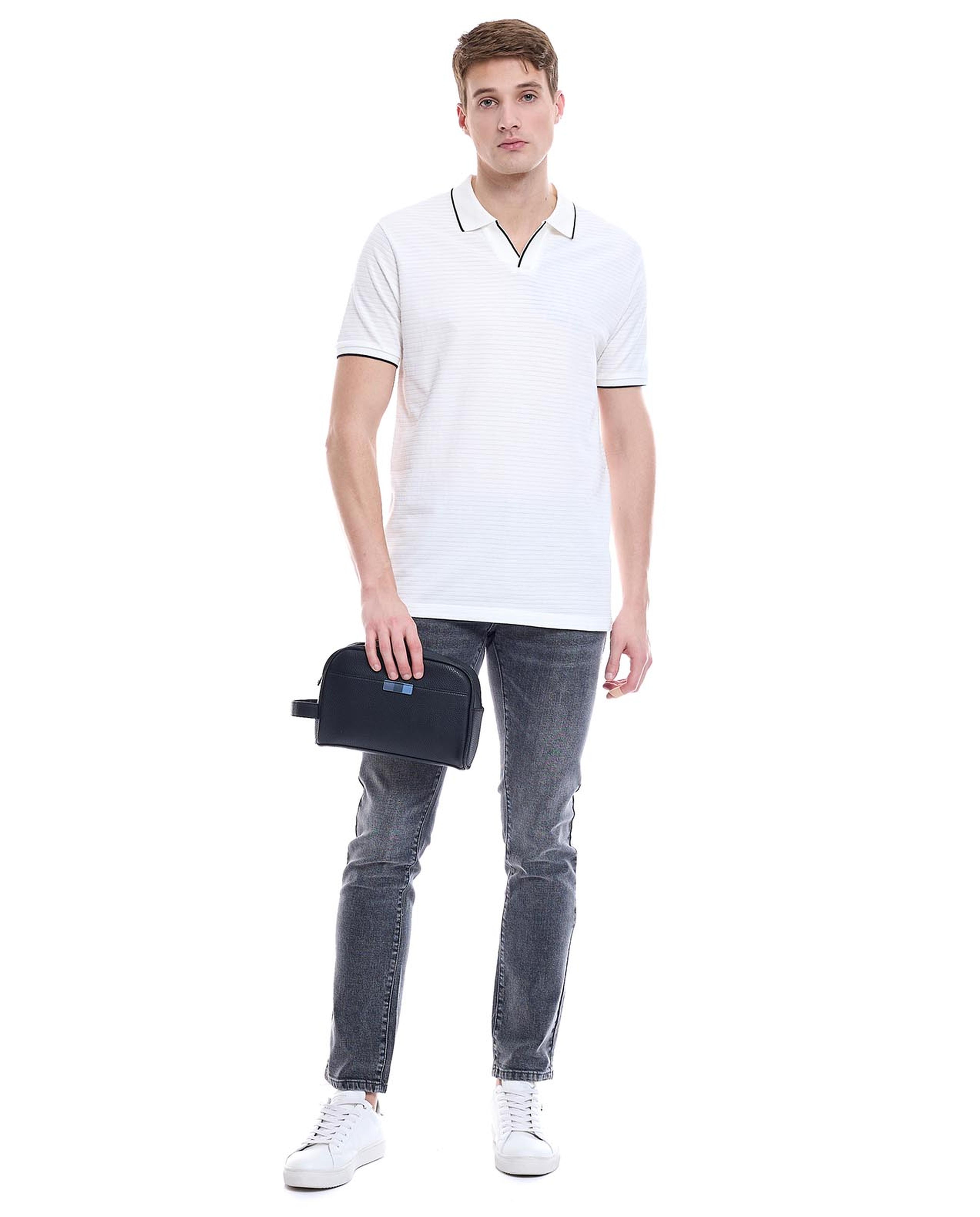 Washed Skinny Fit Jeans with Button Closure