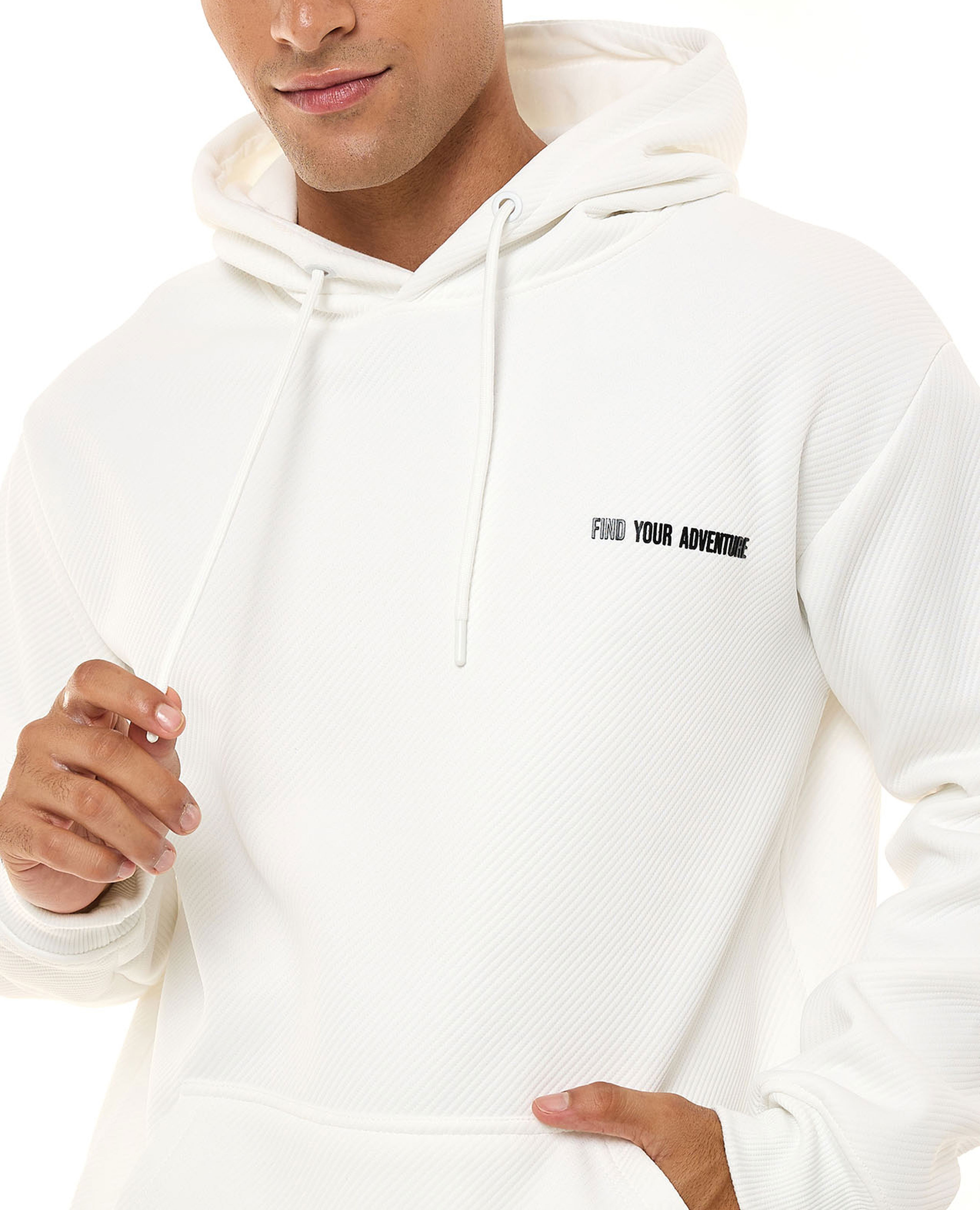Solid Hoodie with Long Sleeves