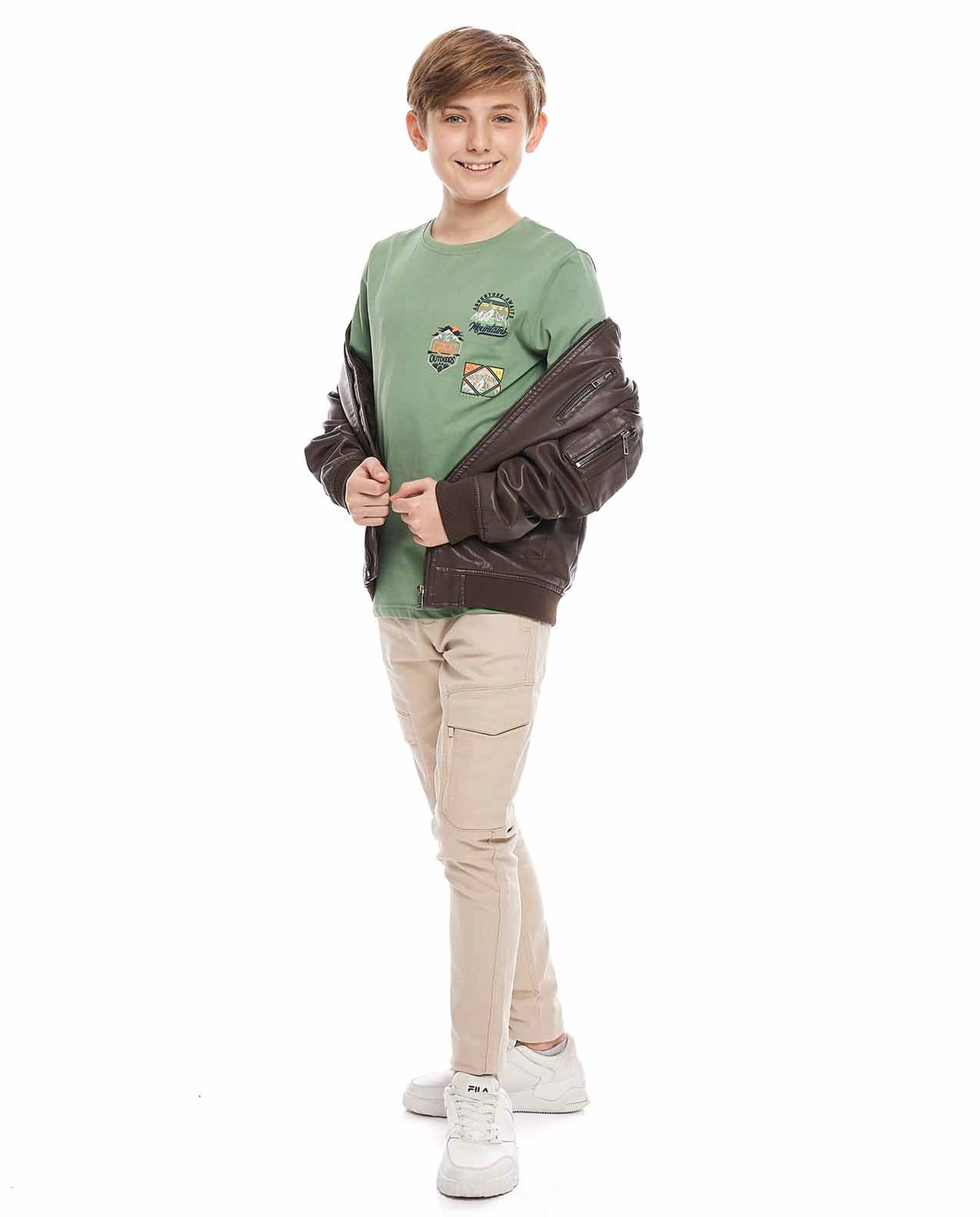 Printed T-Shirt with Crew Neck and Short Sleeves