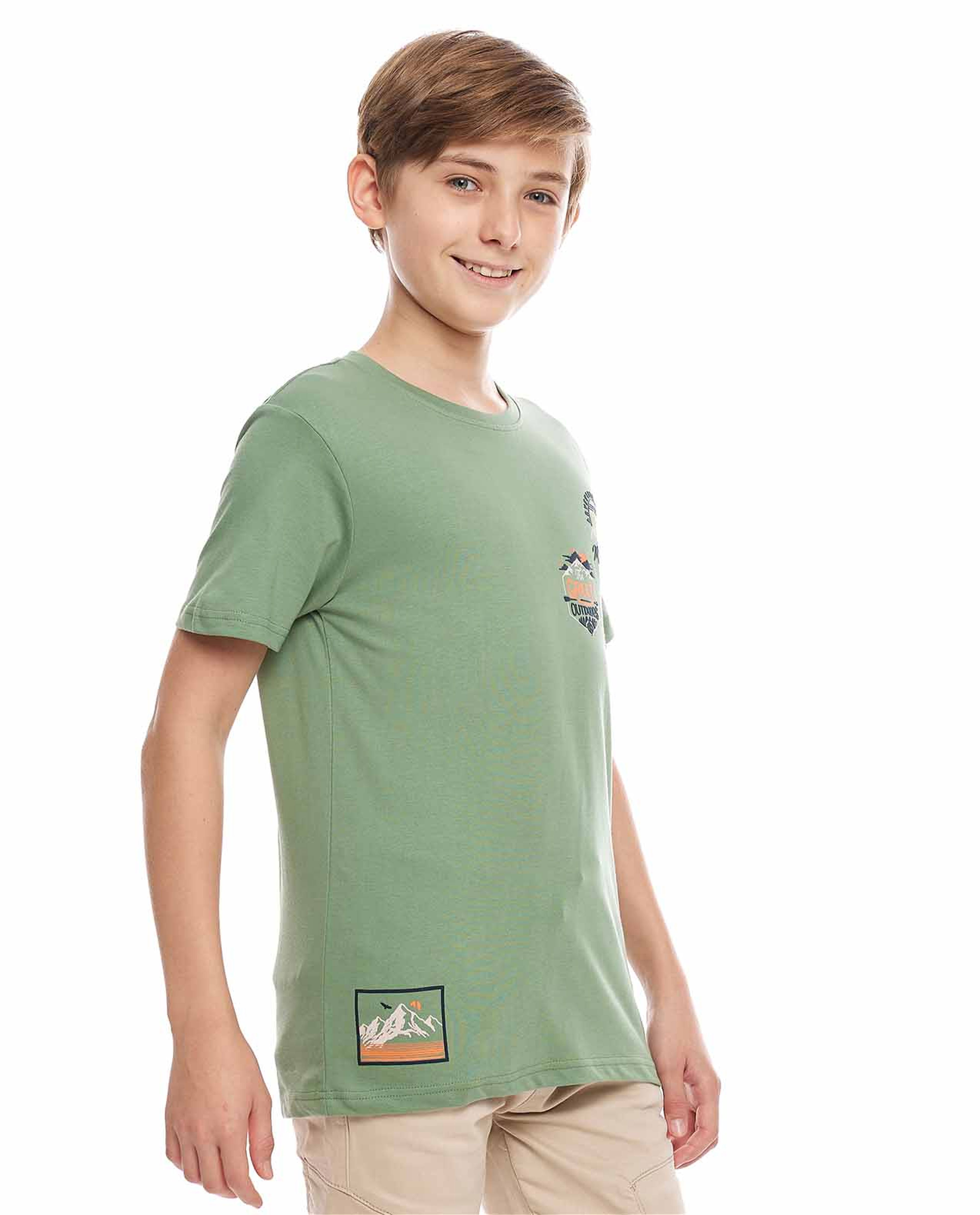 Printed T-Shirt with Crew Neck and Short Sleeves