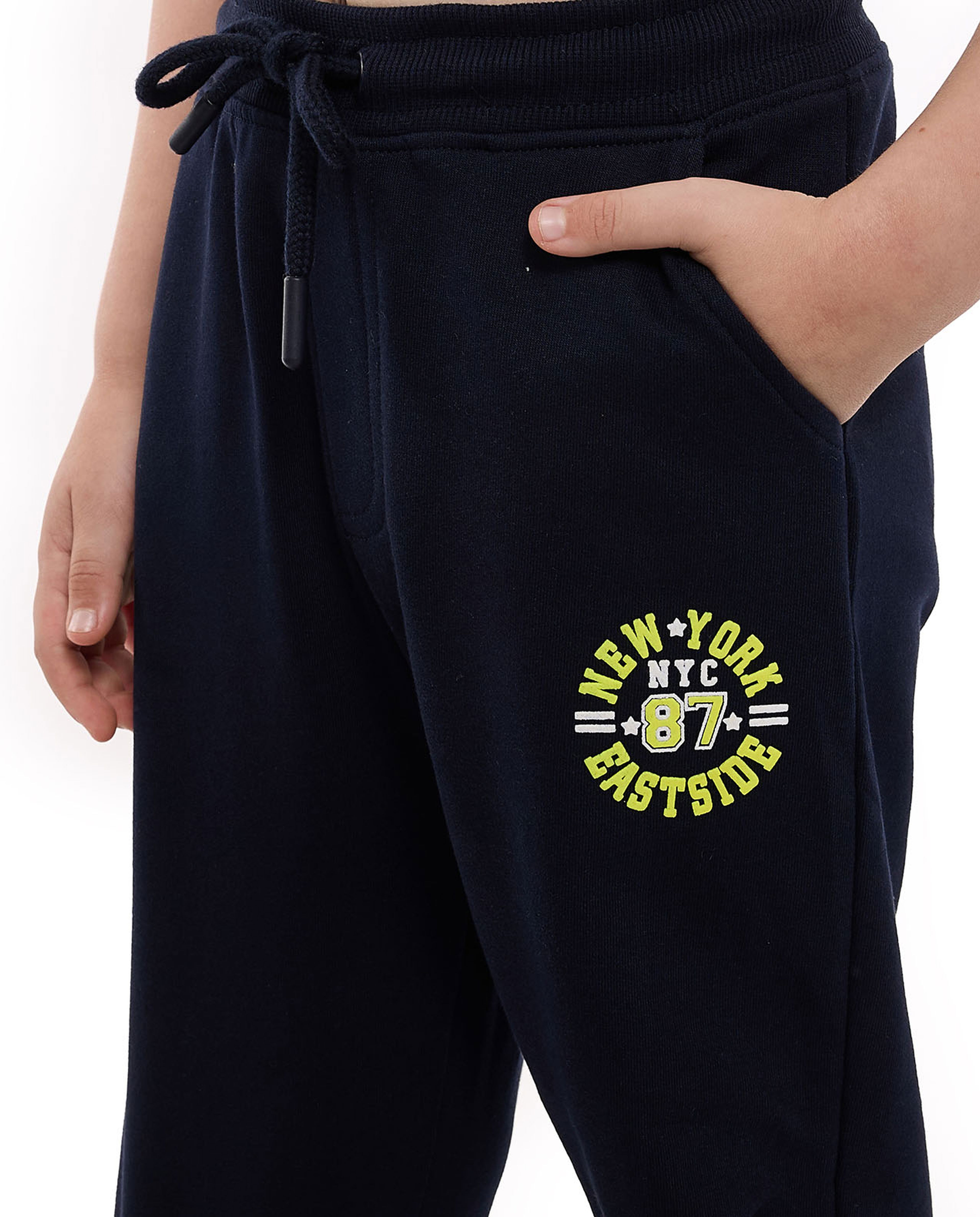 Print Detail Joggers with Drawstring Waist