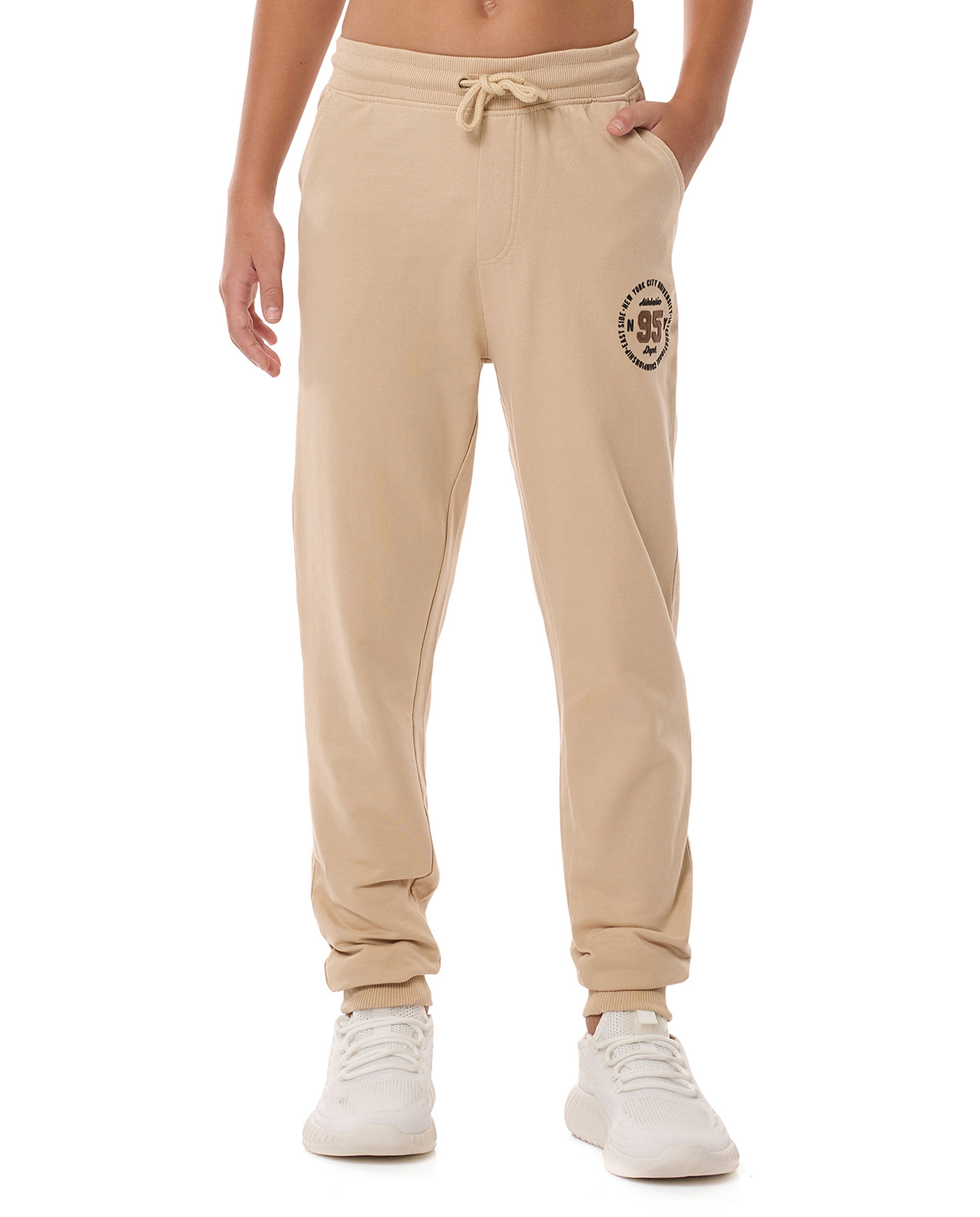 Print Detail Joggers with Drawstring Waist
