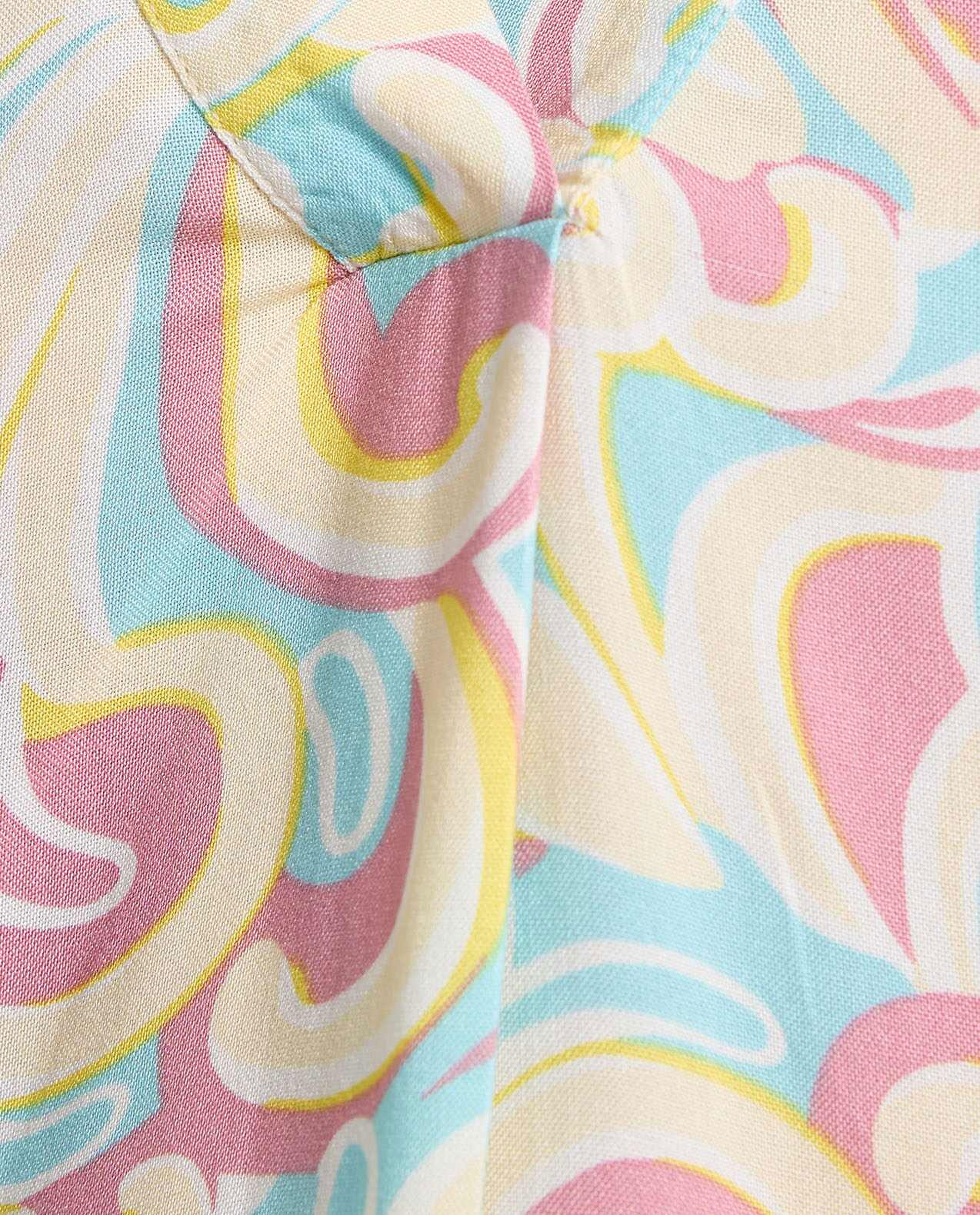 Printed Nightie With Short Sleeves
