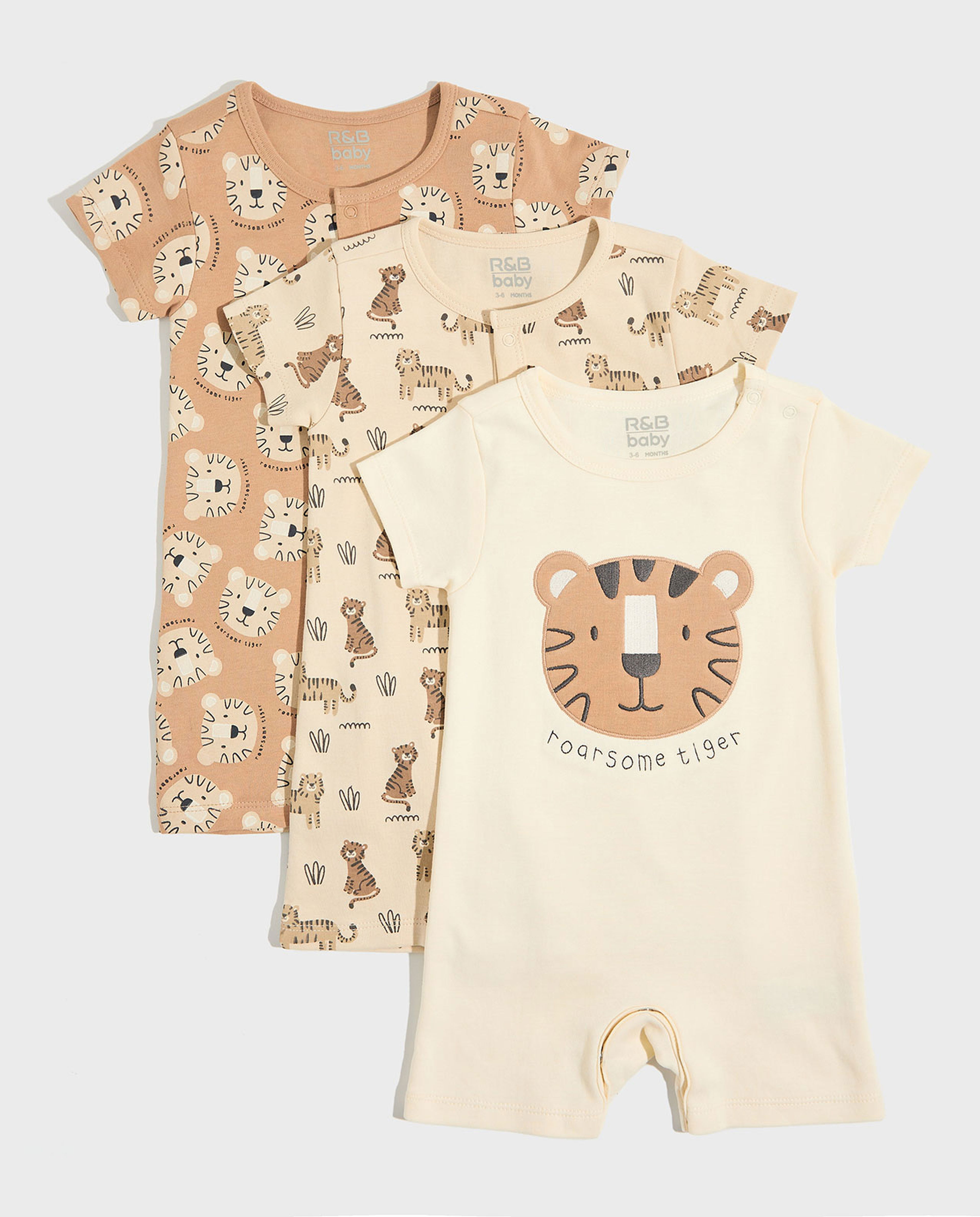 3 Pack Printed Rompers