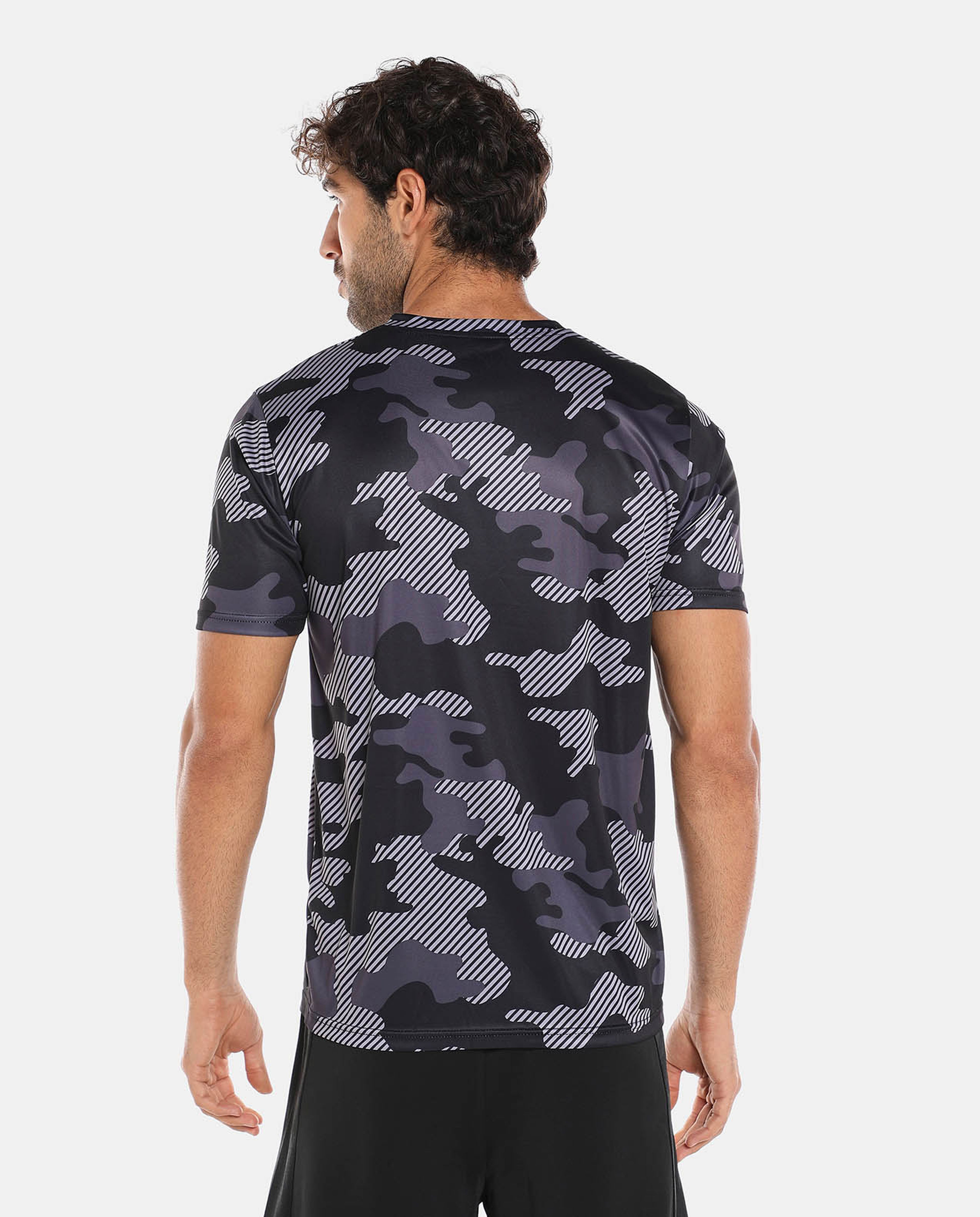 R&B Grey Camouflage Regular Fit T-Shirt