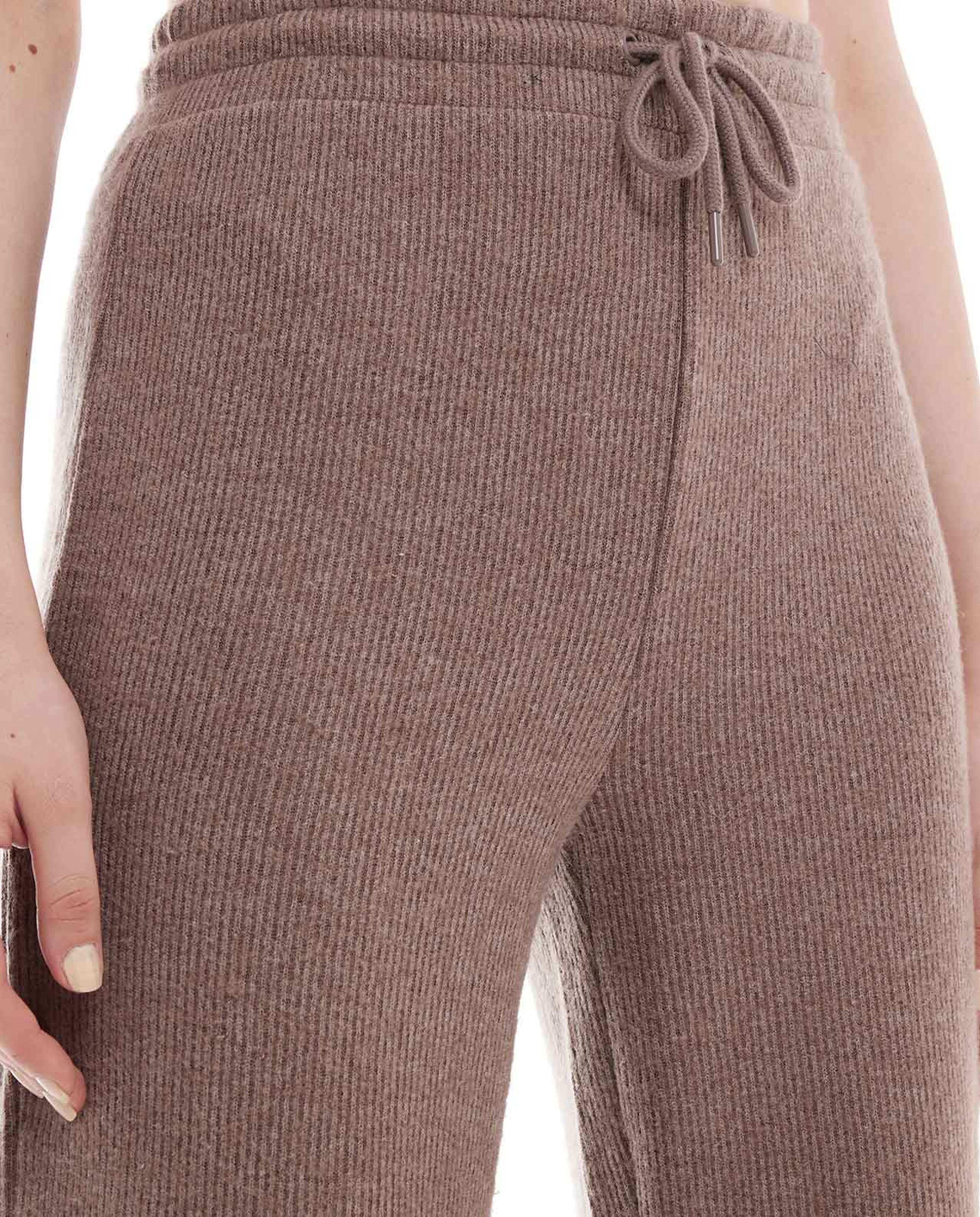 Ribbed Wide Leg Pants with Elastic Waist