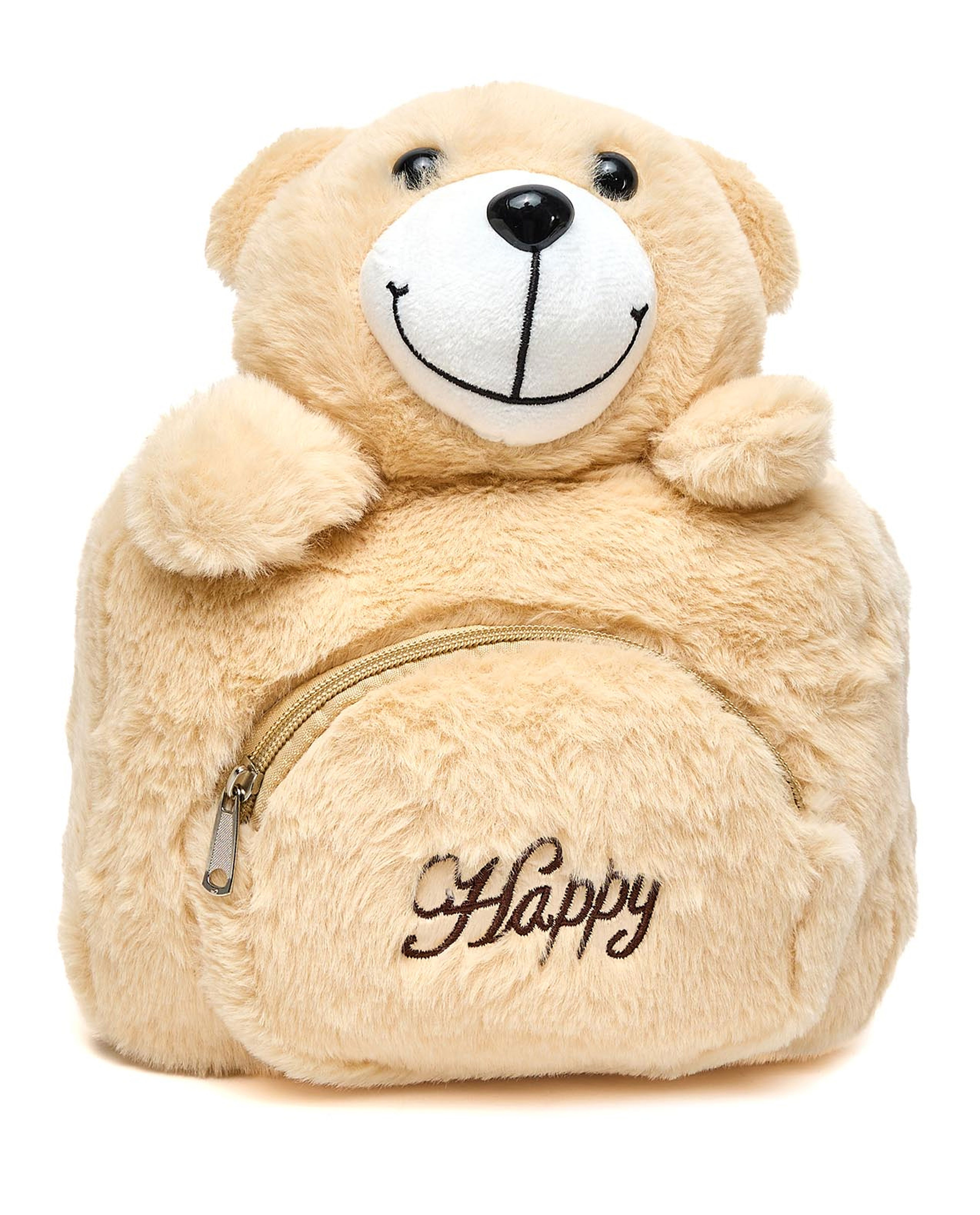 Teddy Appliqued Plush Backpack