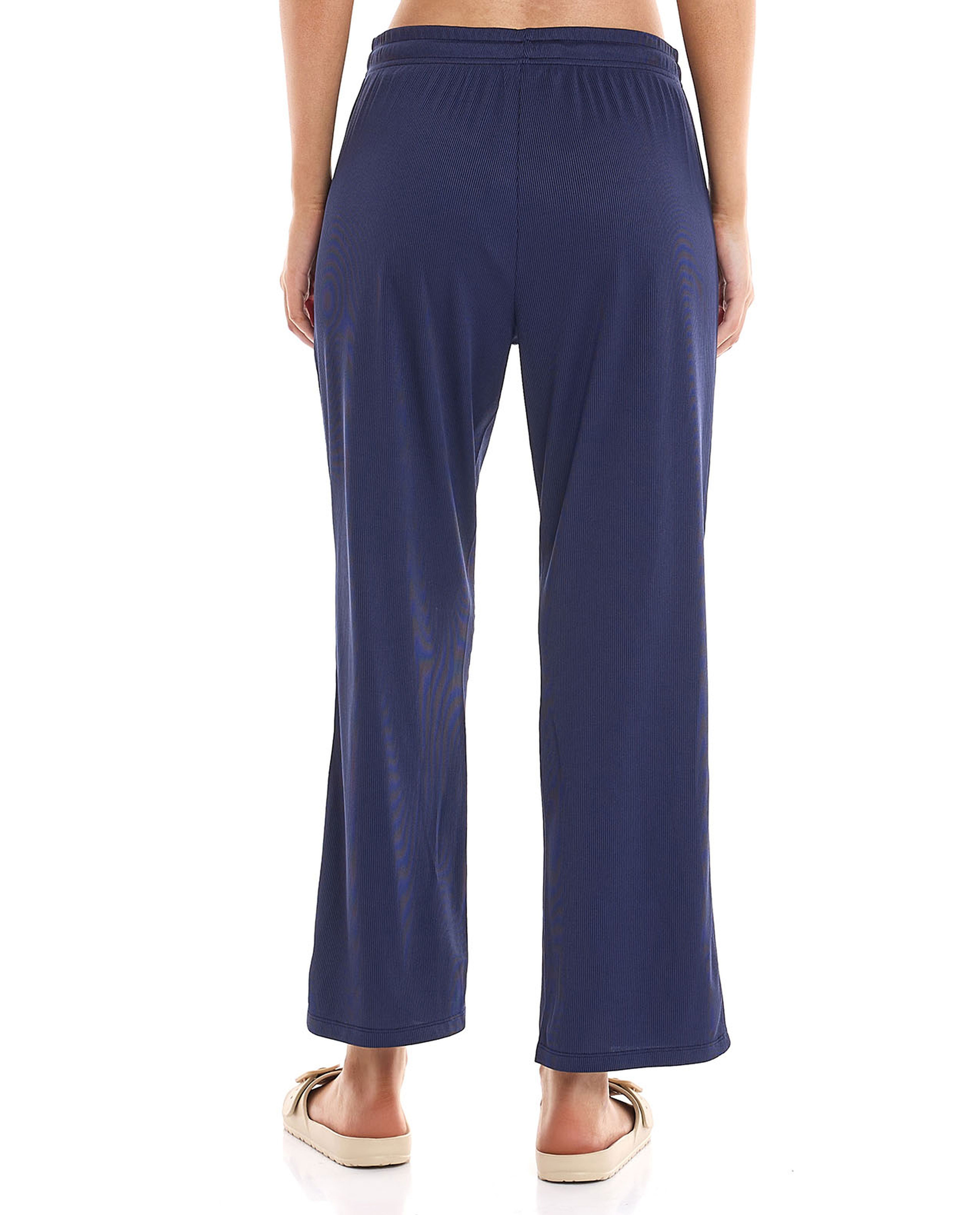 Solid Lounge Pants with Drawstring Waist