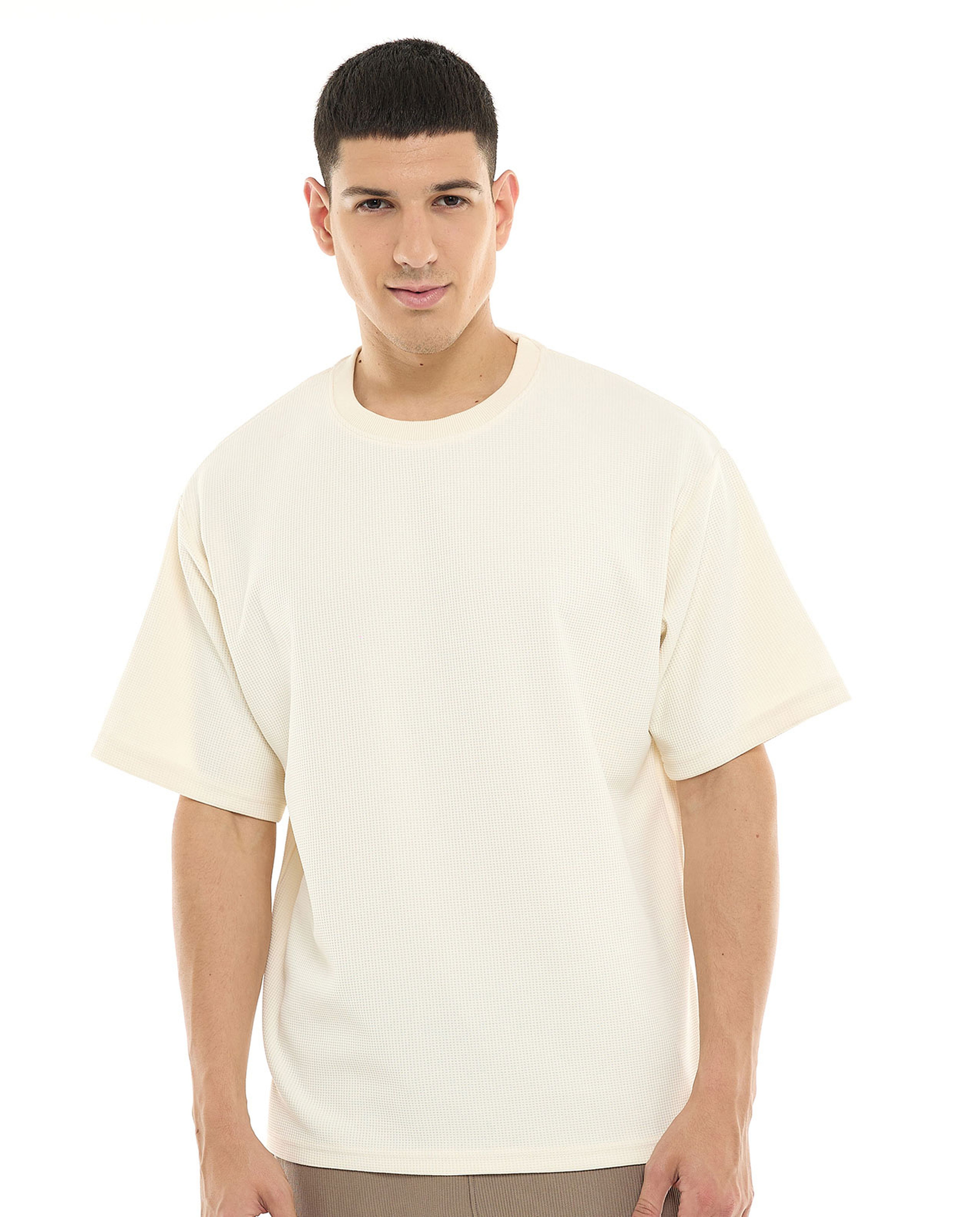 Solid Oversized T-Shirt with Crew Neck and Short Sleeves