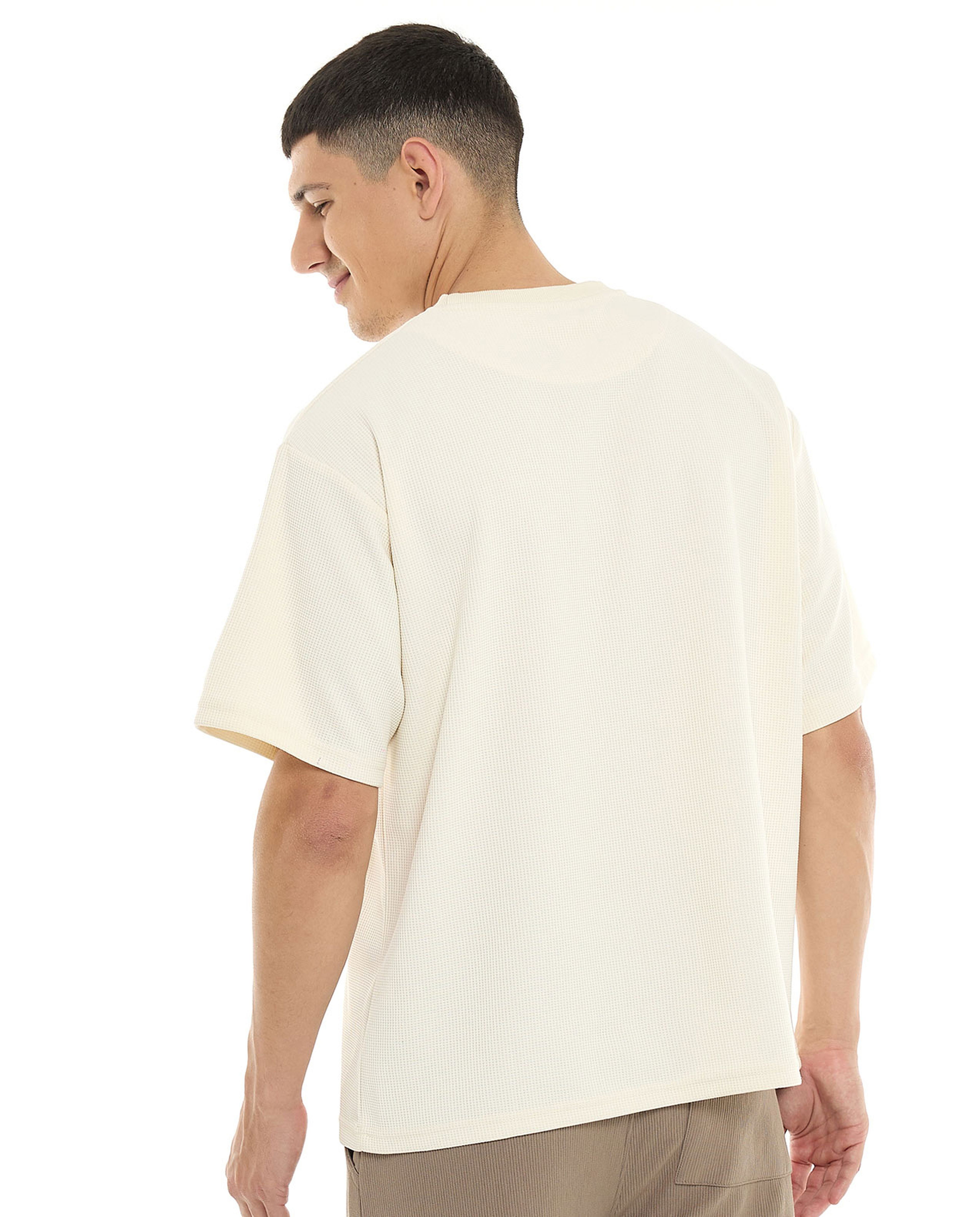 Solid Oversized T-Shirt with Crew Neck and Short Sleeves