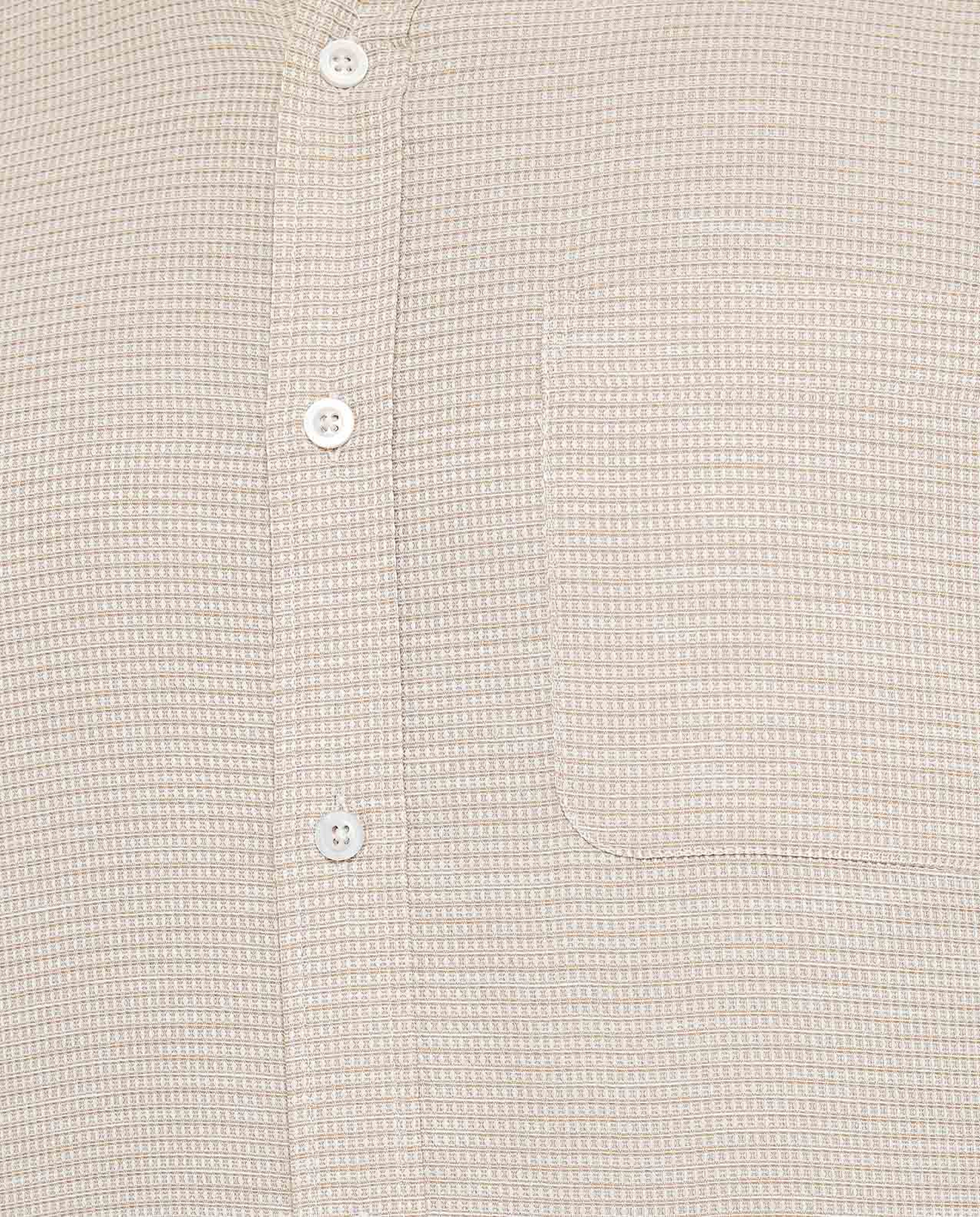 Textured Shirt with Button-Down Collar and Long Sleeves