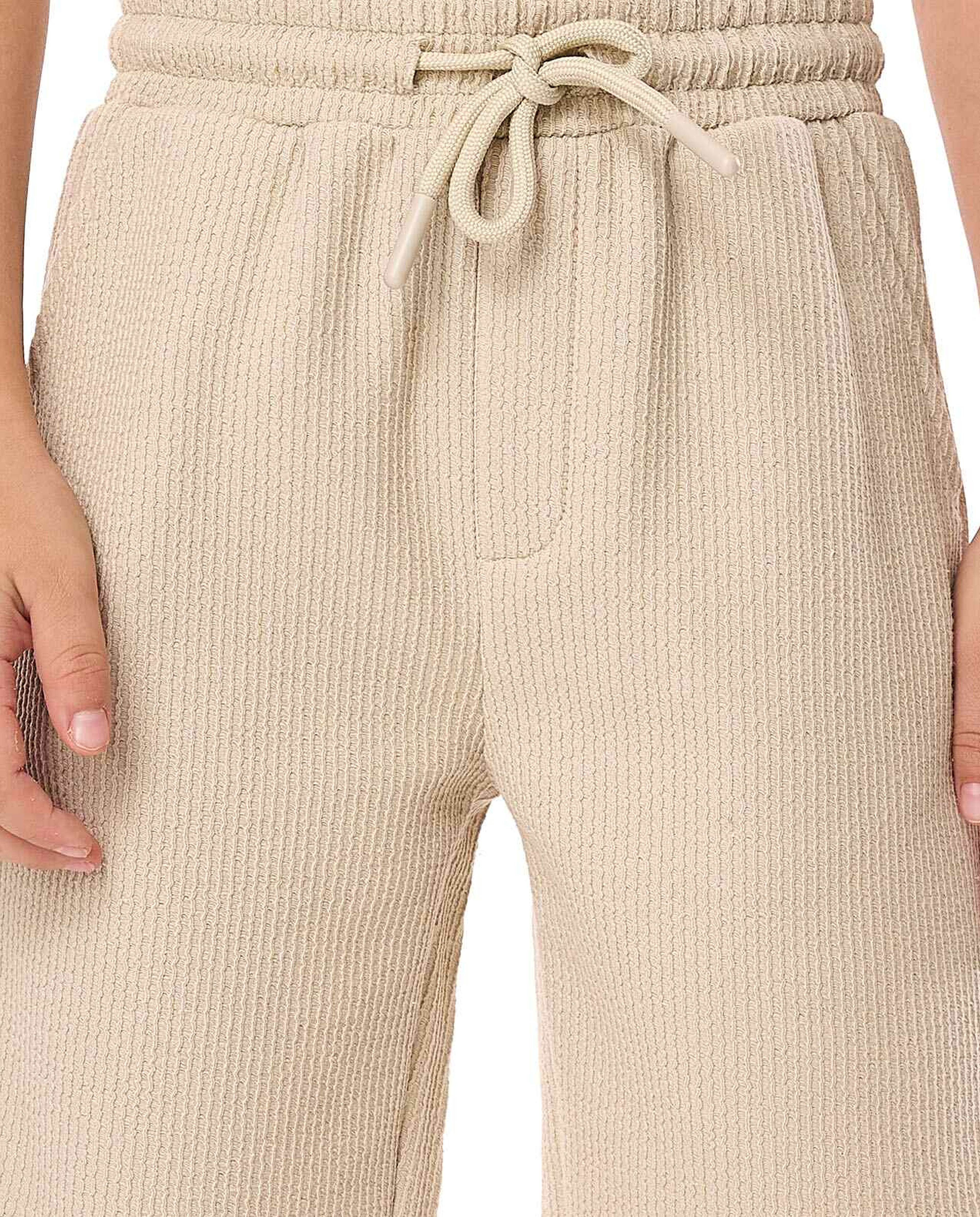 Textured Shorts with Drawstring Waist