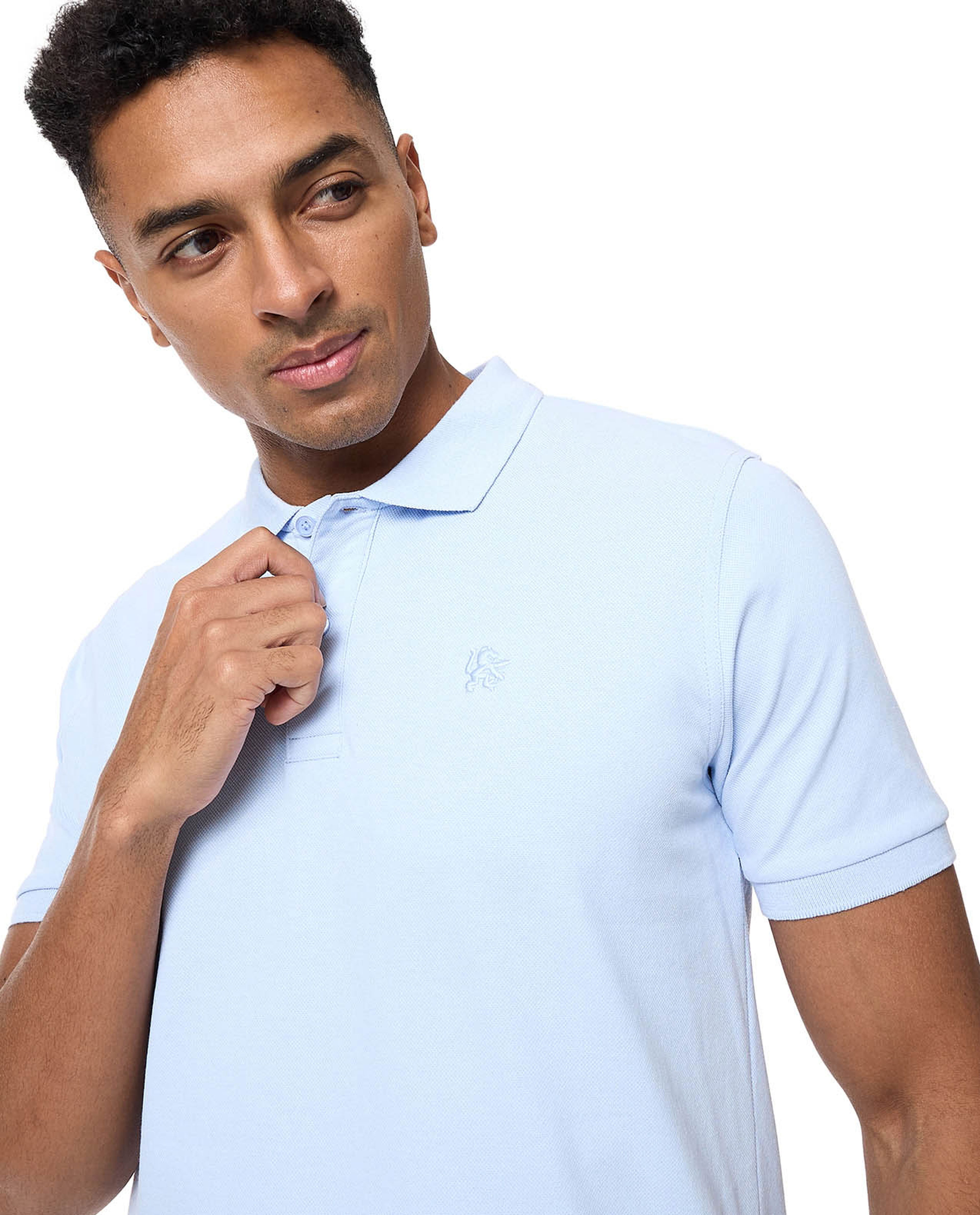 Textured Polo T-Shirt with Short Sleeves