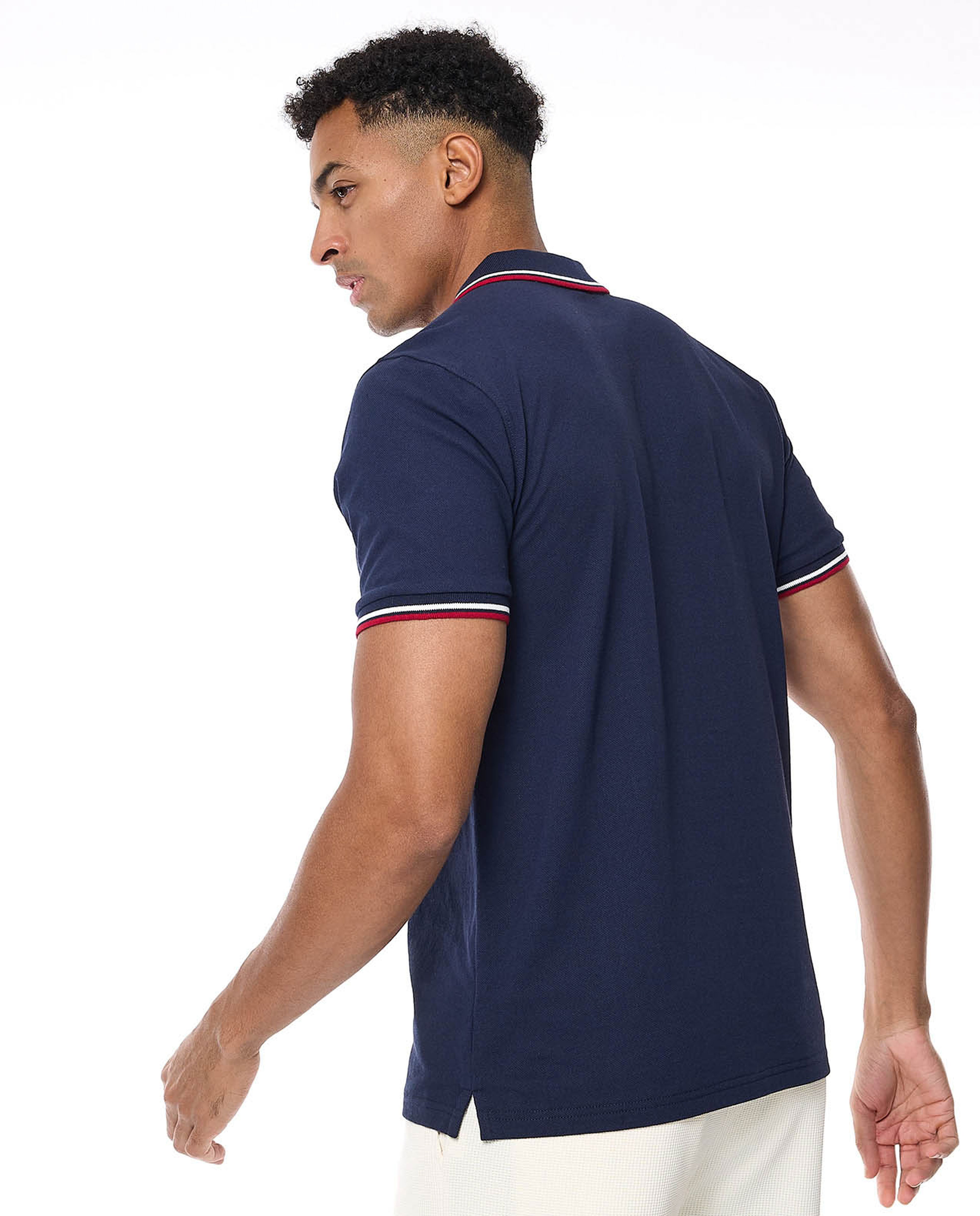 Tipping Detail Polo T-Shirt with Short Sleeves
