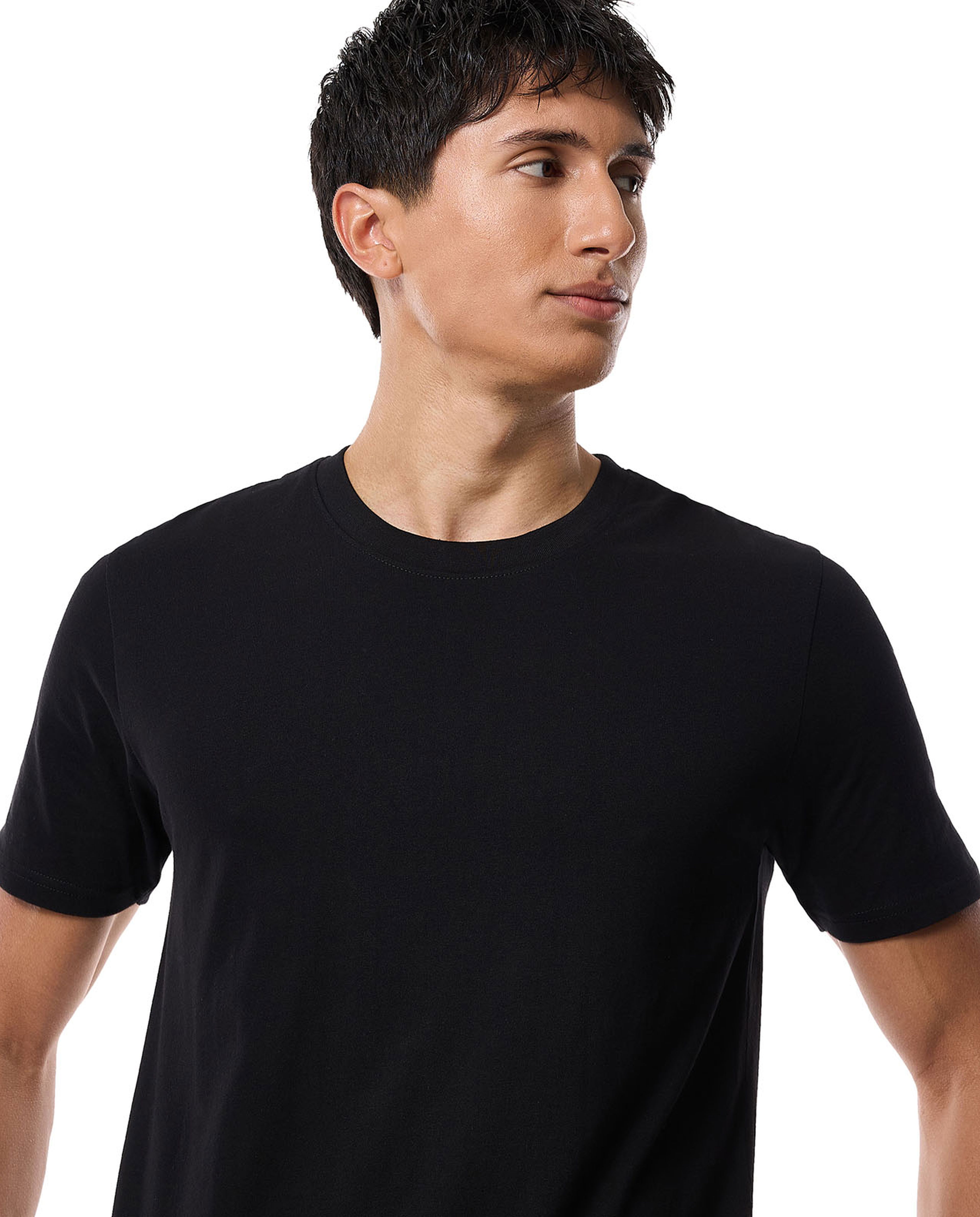 Solid T-Shirt with Crew Neck and Short Sleeves