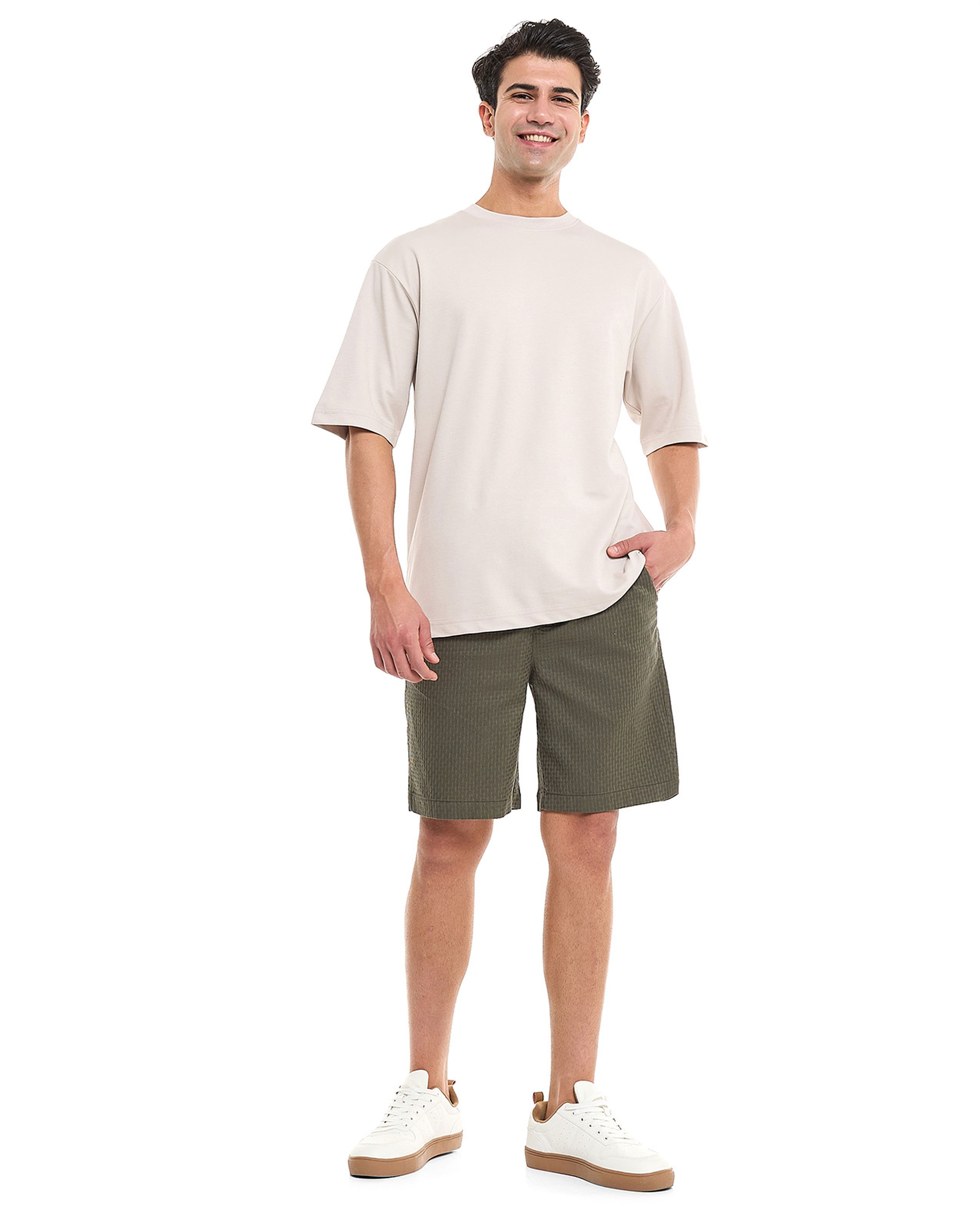 Solid T-Shirt With Crew Neck and Short Sleeves