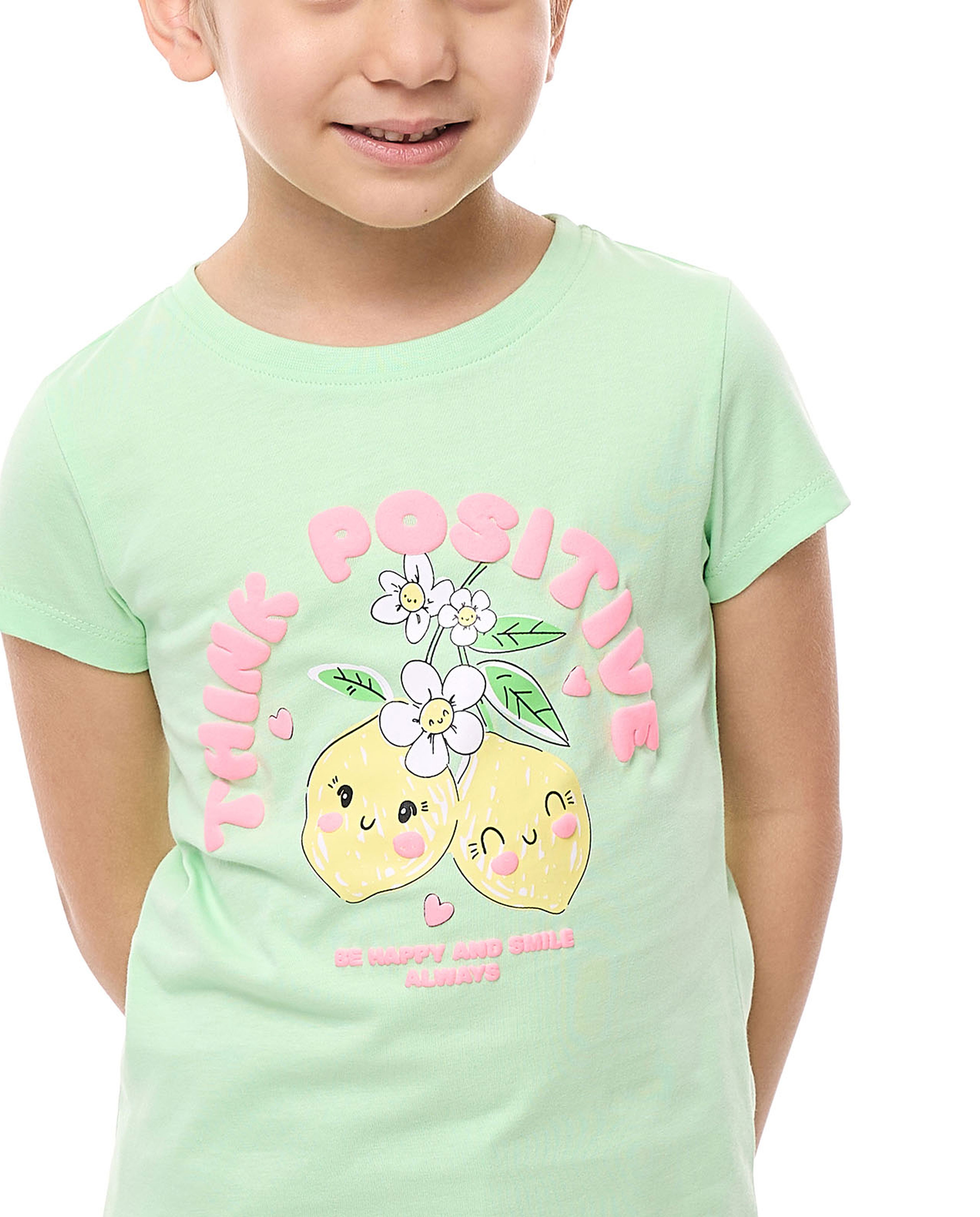 Printed T-Shirt with Crew Neck and Short Sleeves