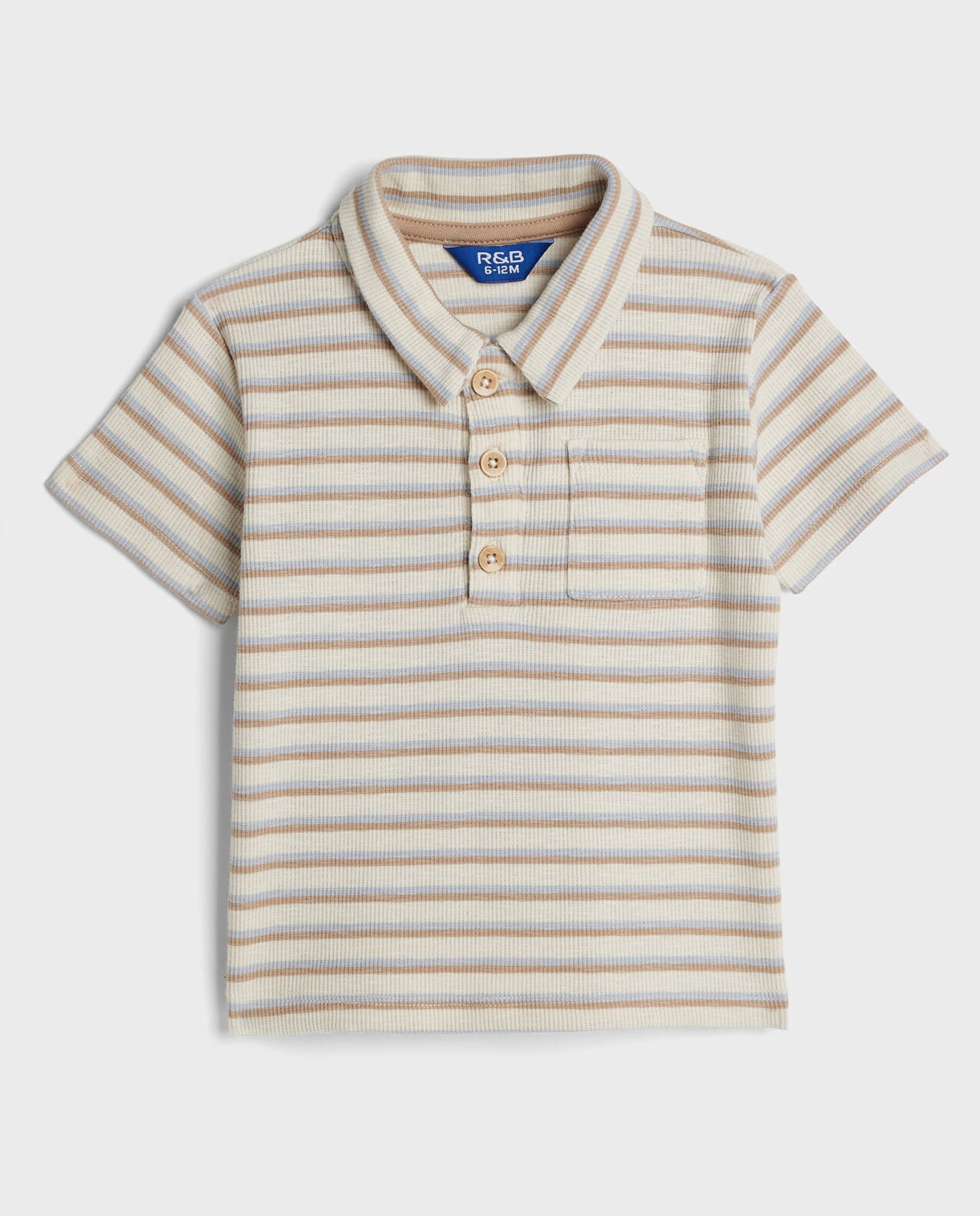 Striped Polo T-Shirt and Shorts Set