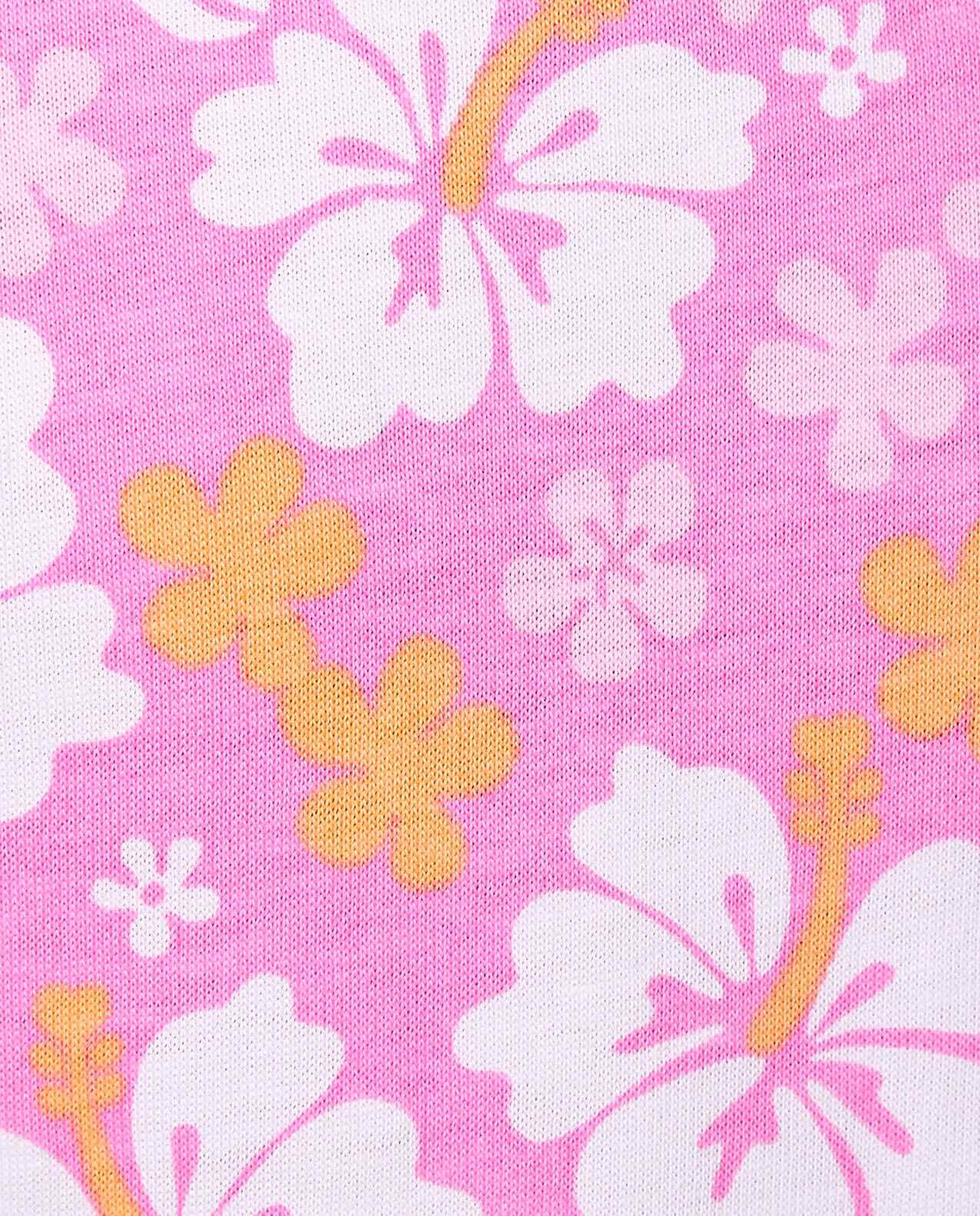 Floral Printed T-Shirt with Crew Neck and Short Sleeves
