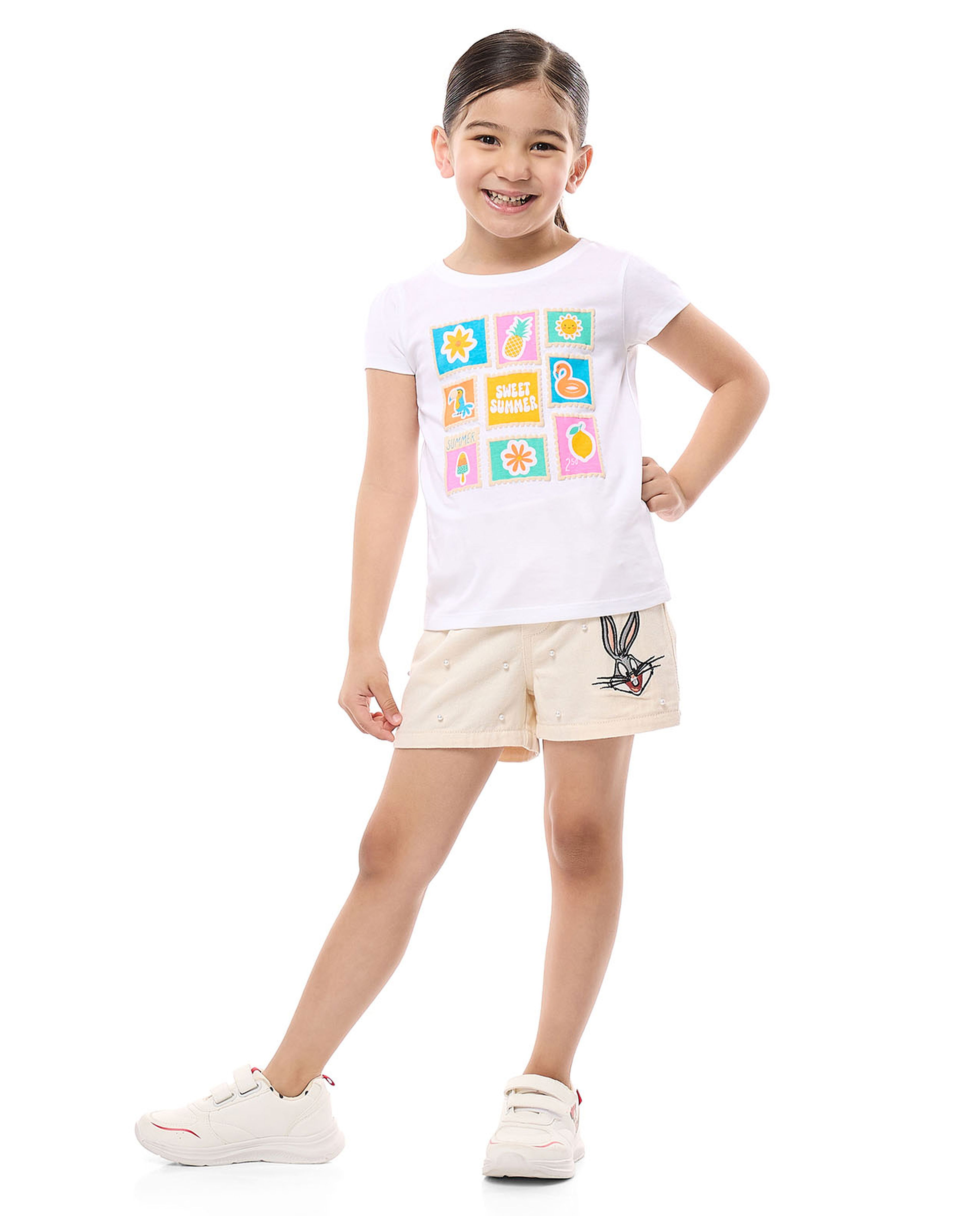 Printed T-Shirt with Crew Neck and Short Sleeves