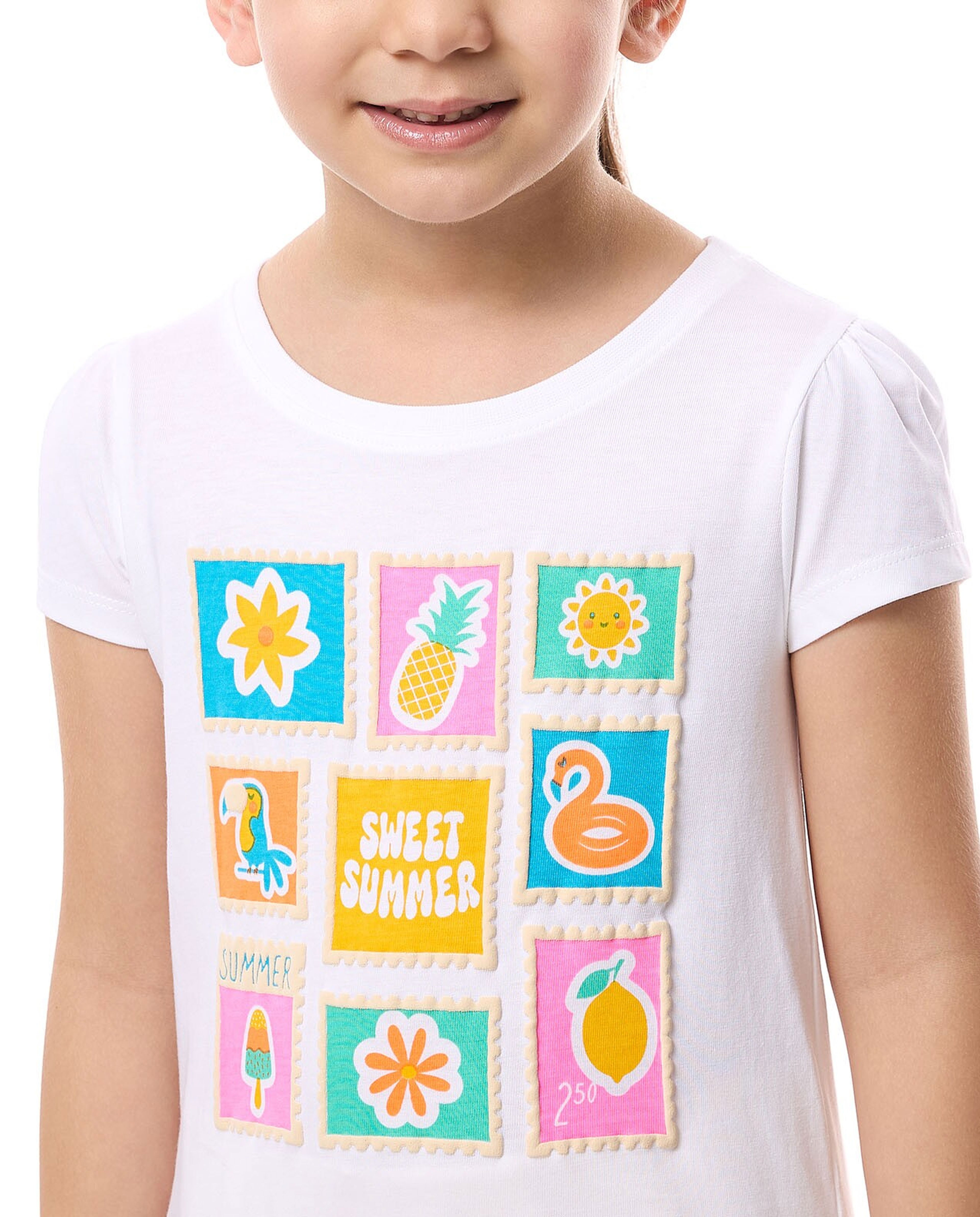 Printed T-Shirt with Crew Neck and Short Sleeves