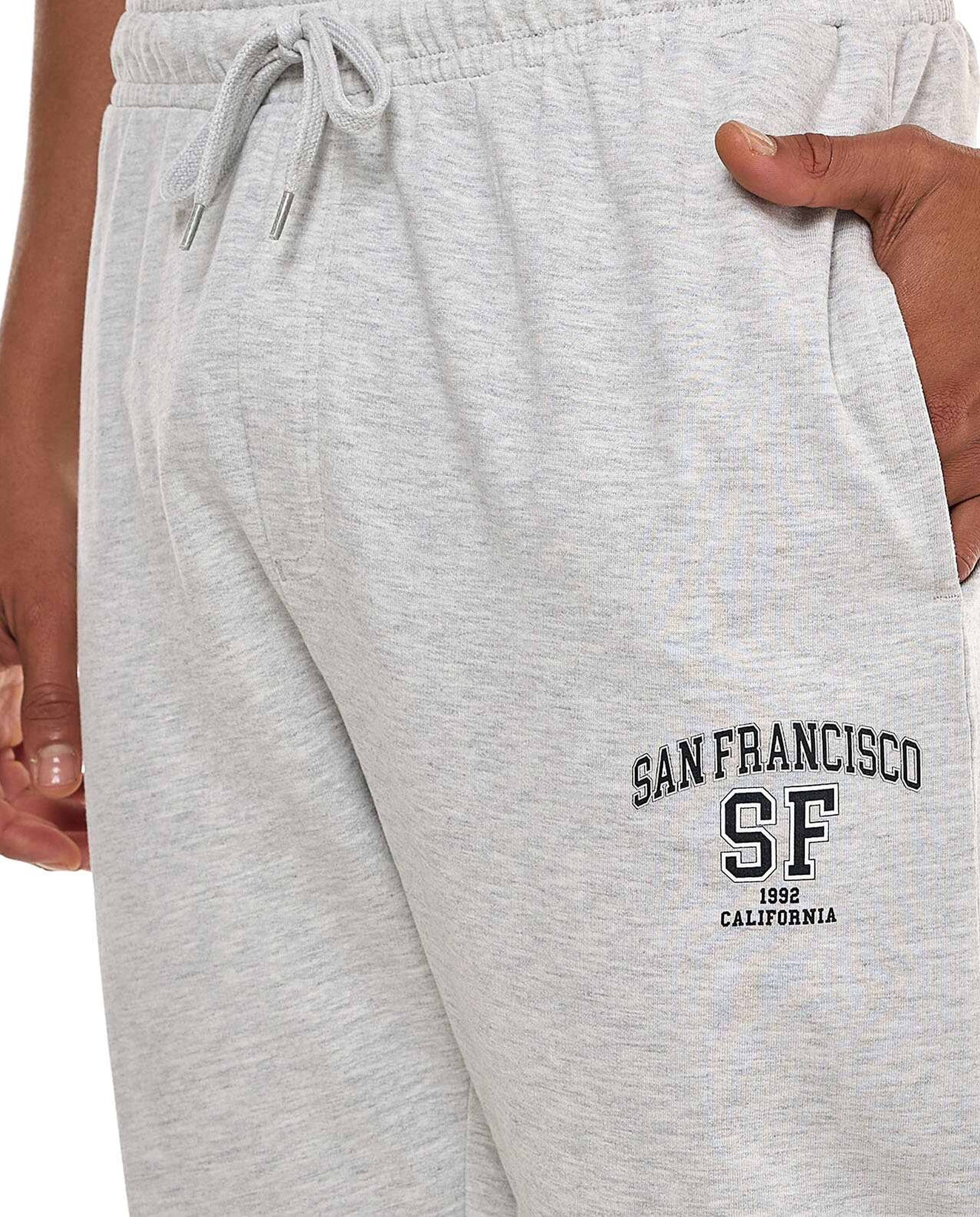 Printed Sweatpants with Drawstring Closure