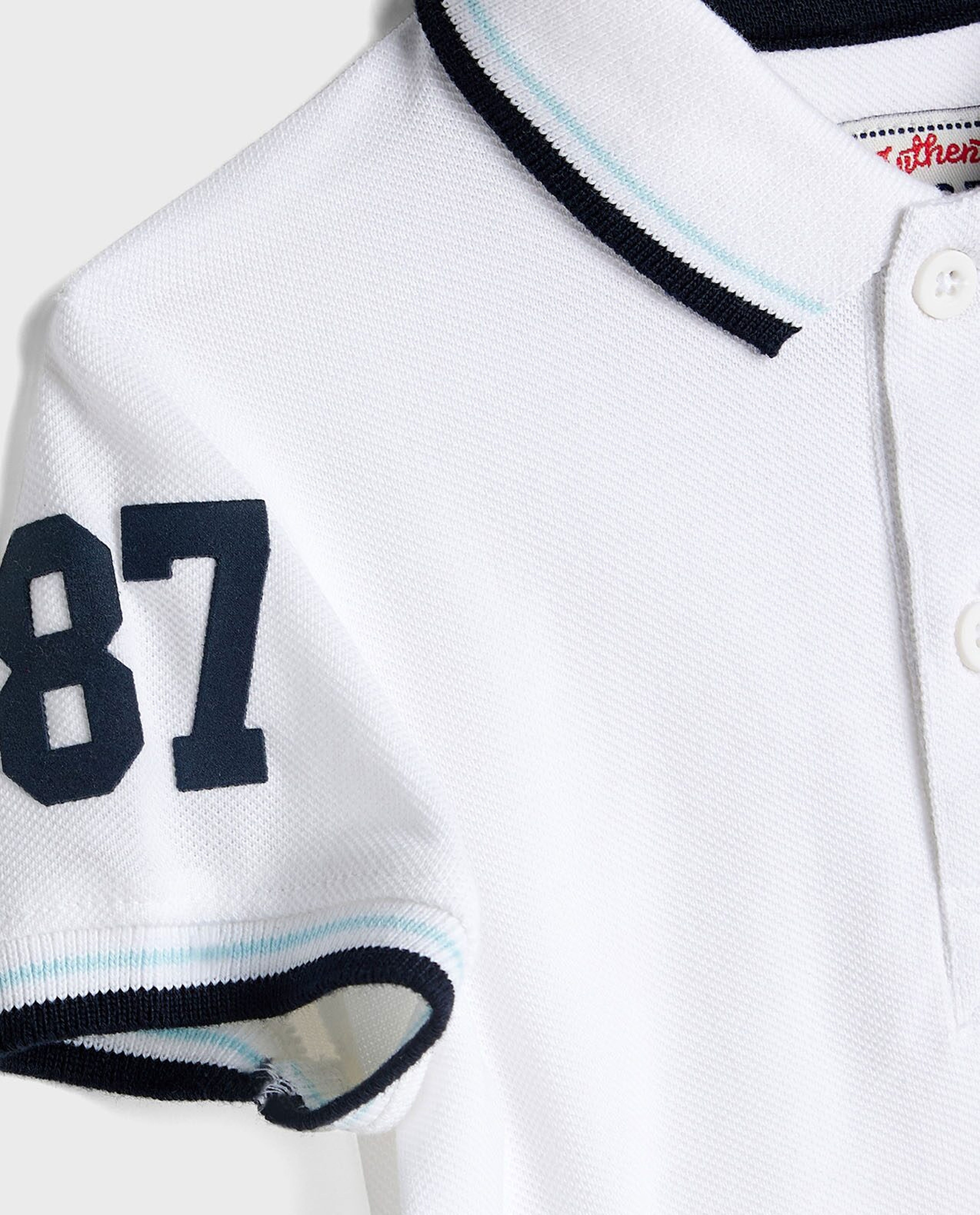 Contrast Trim Polo T-Shirt with Short Sleeves