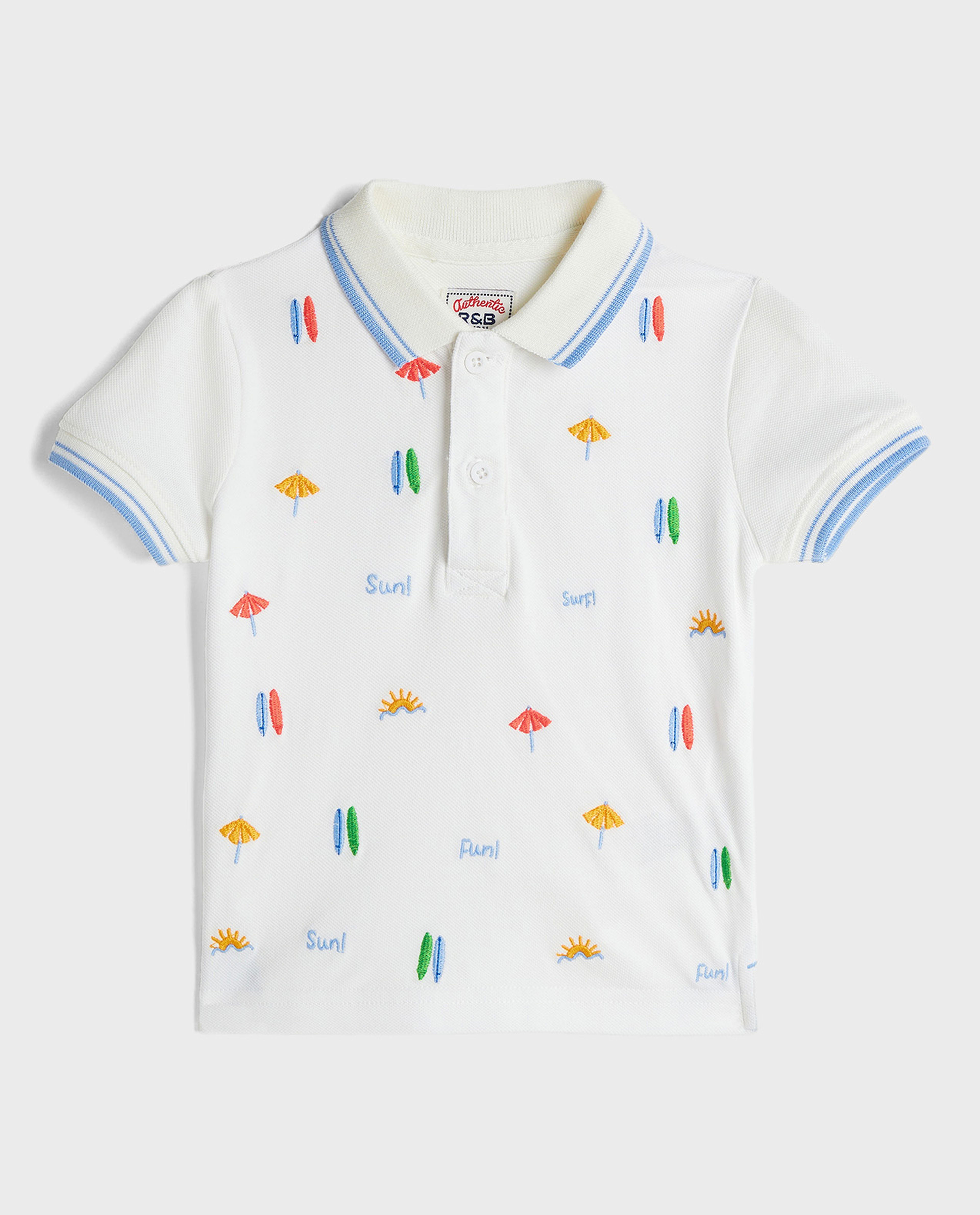 Embroidered Polo T-Shirt with Short Sleeves