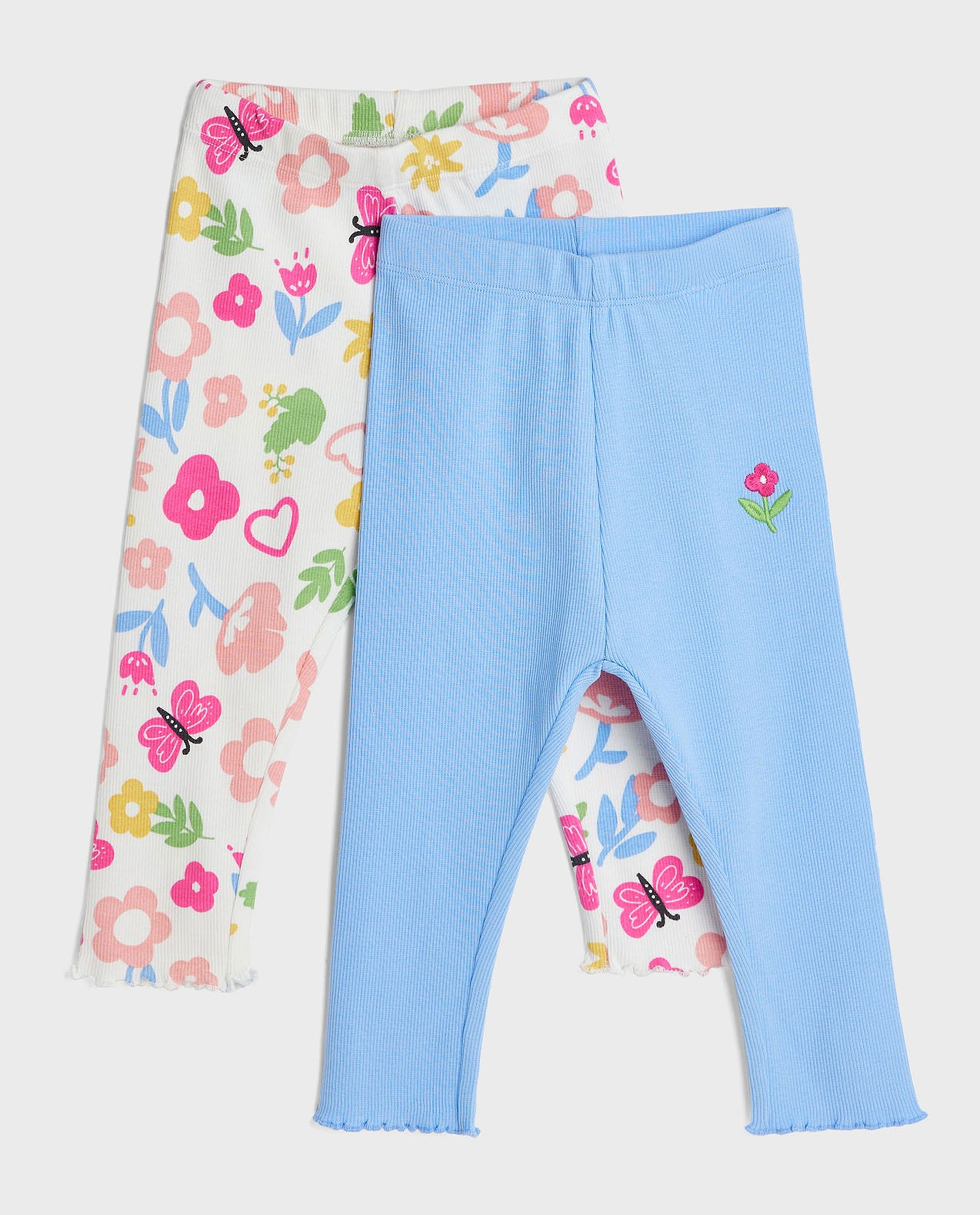 Pack of 2 Leggings with Elastic Waist