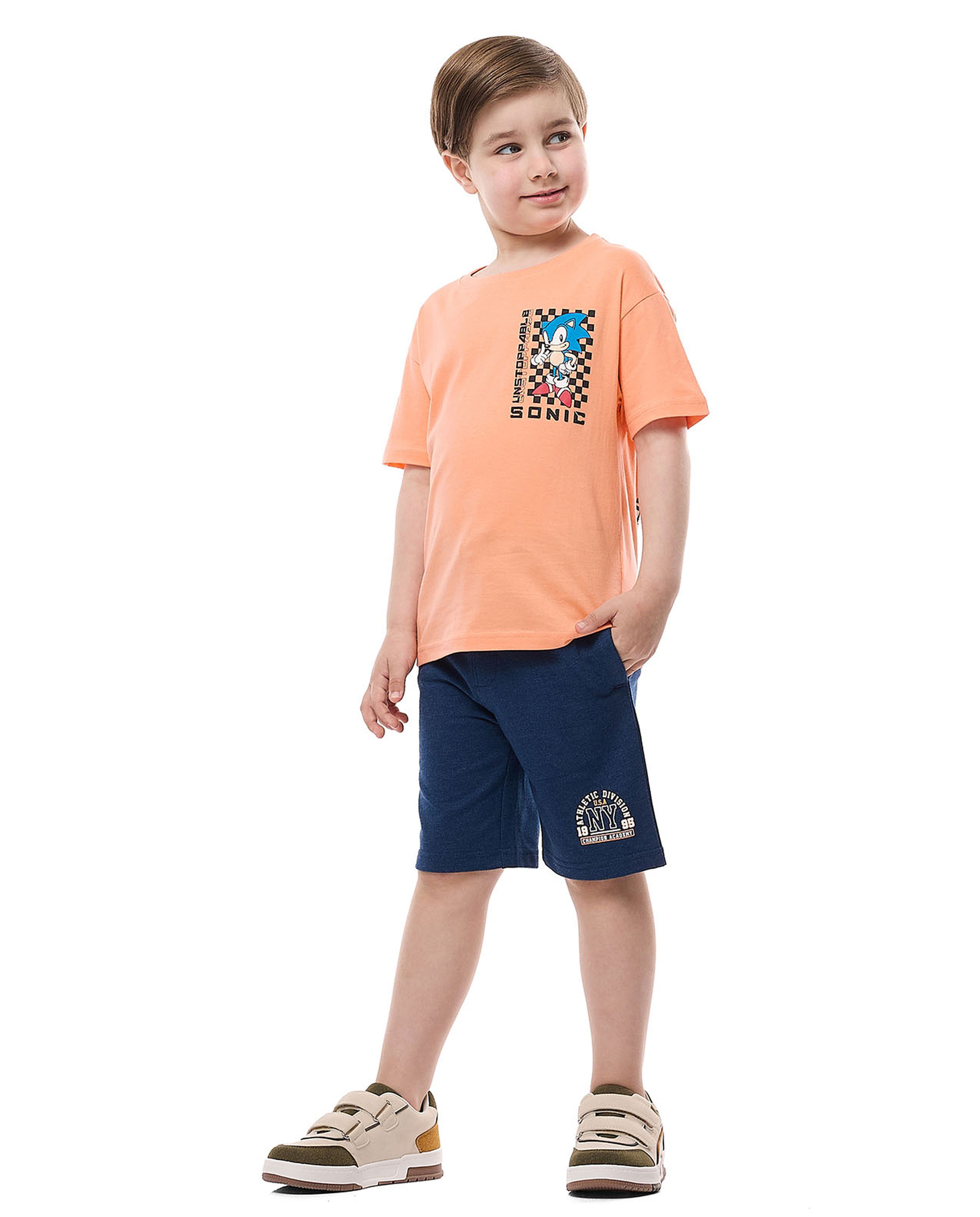 Printed Shorts with Drawstring Closure