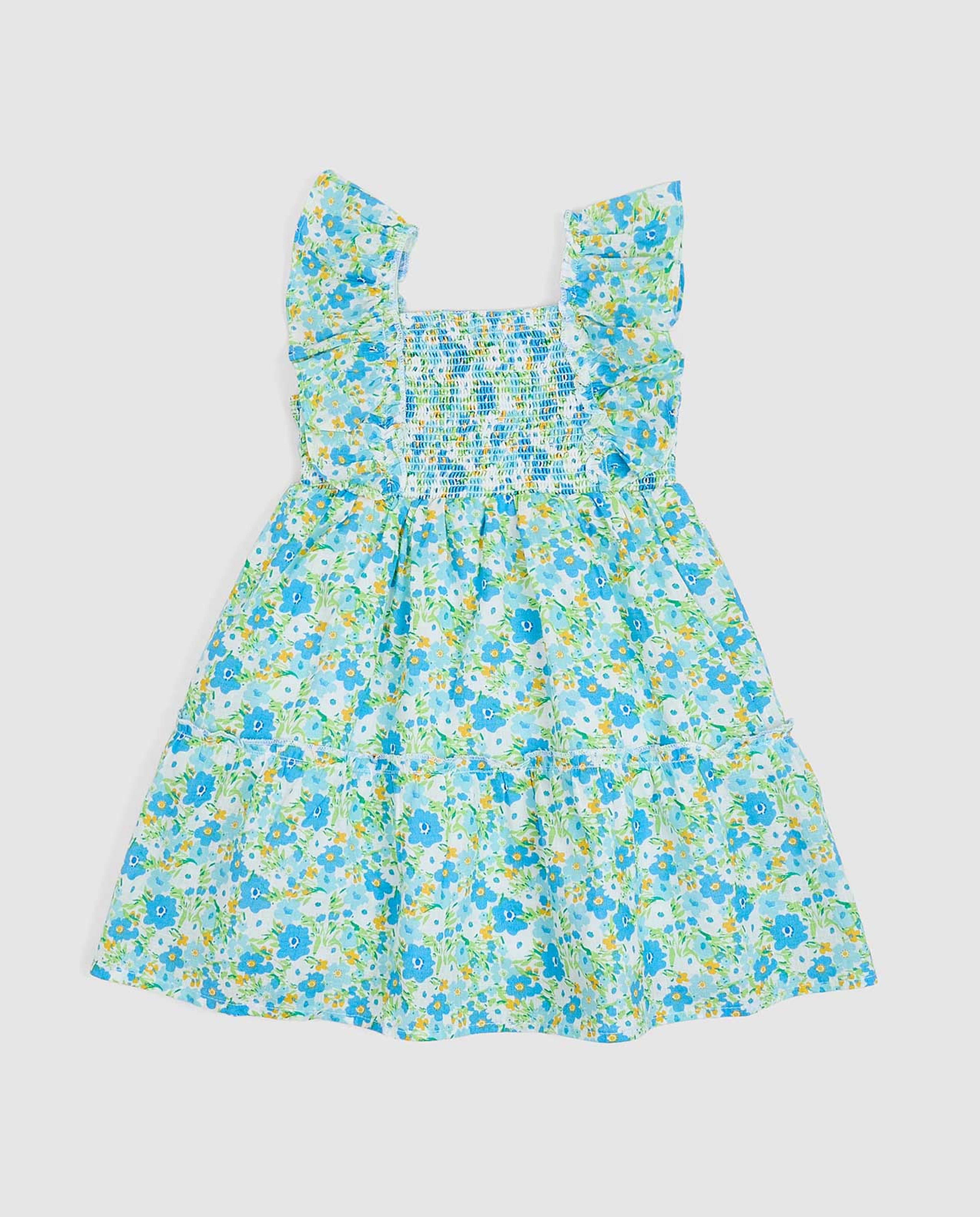 Printed Sleeveless Flared Dress with Brief