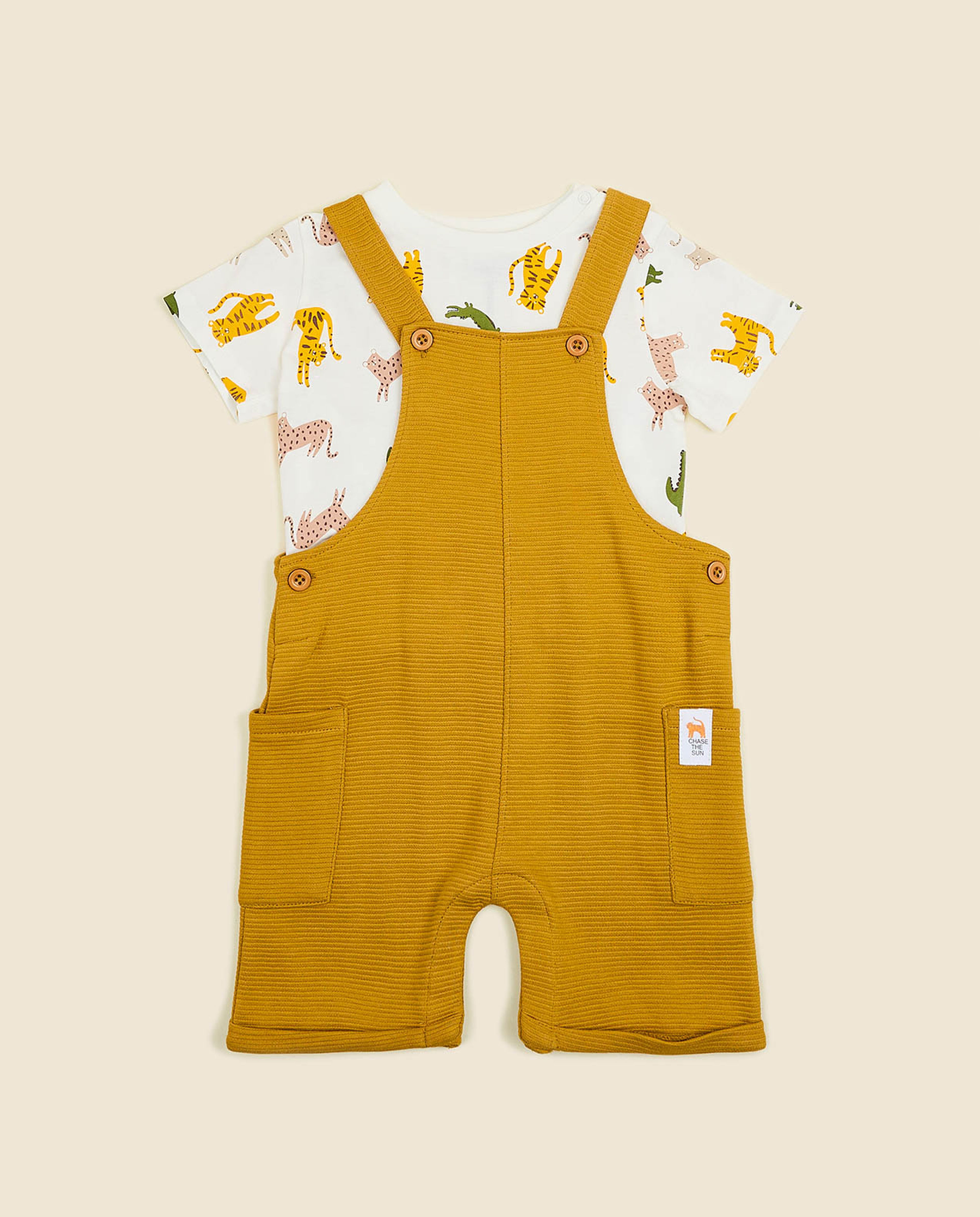 Printed T-Shirt and Romper Set